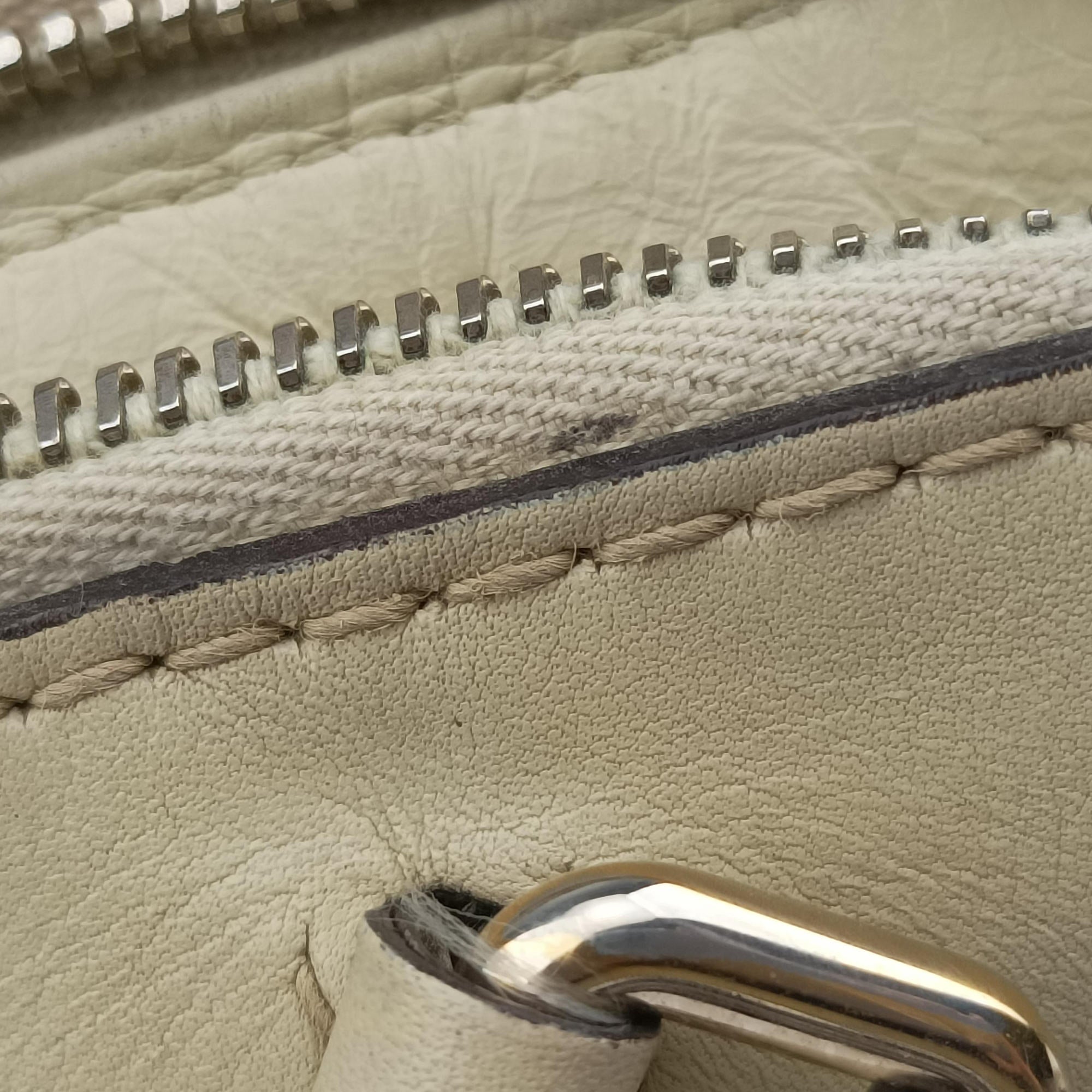 Pre-owned Gucci Mayfair Bow Tote beige x White Canvas × Leather 257349 shoulderbag | stylenewstar