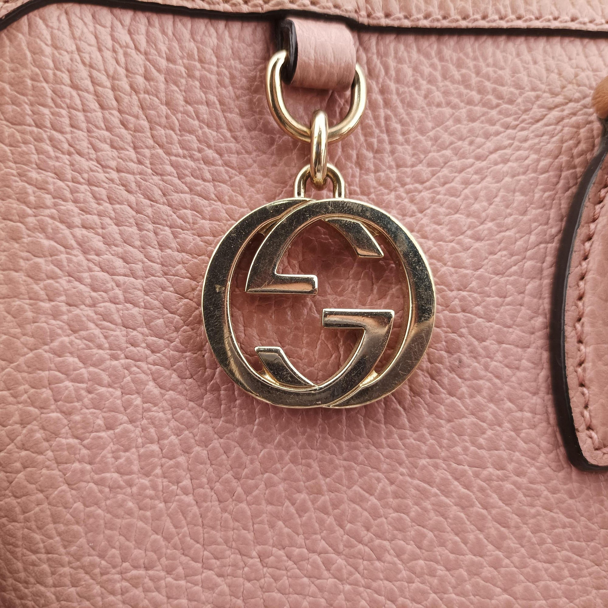 Pre-owned Gucci interlocking G Charmy Pink Leather 449650 handbag | stylenewstar