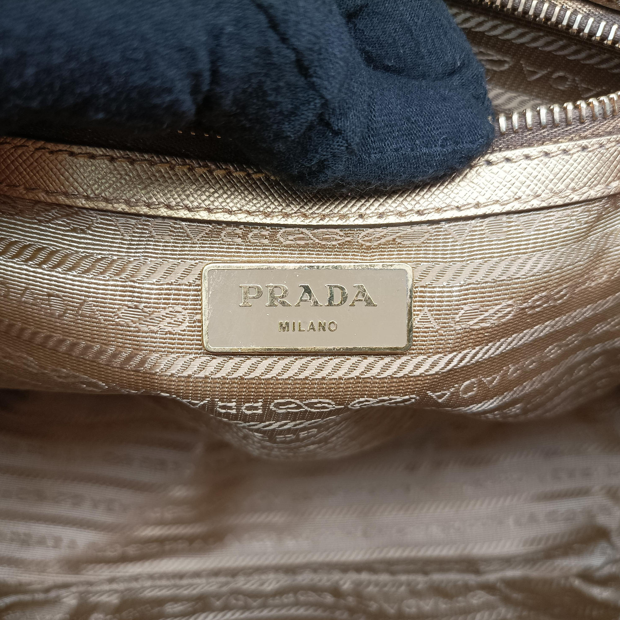 Pre-owned Prada Galleria Golden SAFFIANO Leather BN2274 shoulderbag | stylenewstar