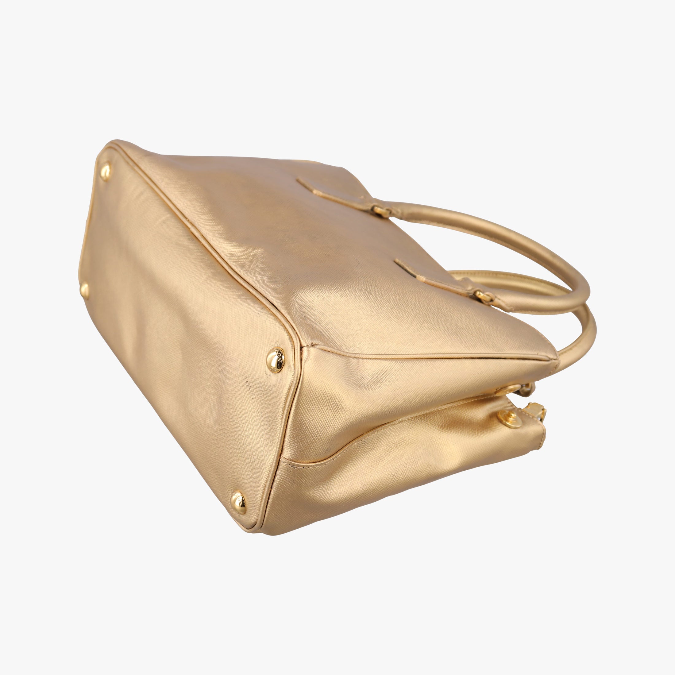 Pre-owned Prada Galleria Golden SAFFIANO Leather BN2274 shoulderbag | stylenewstar