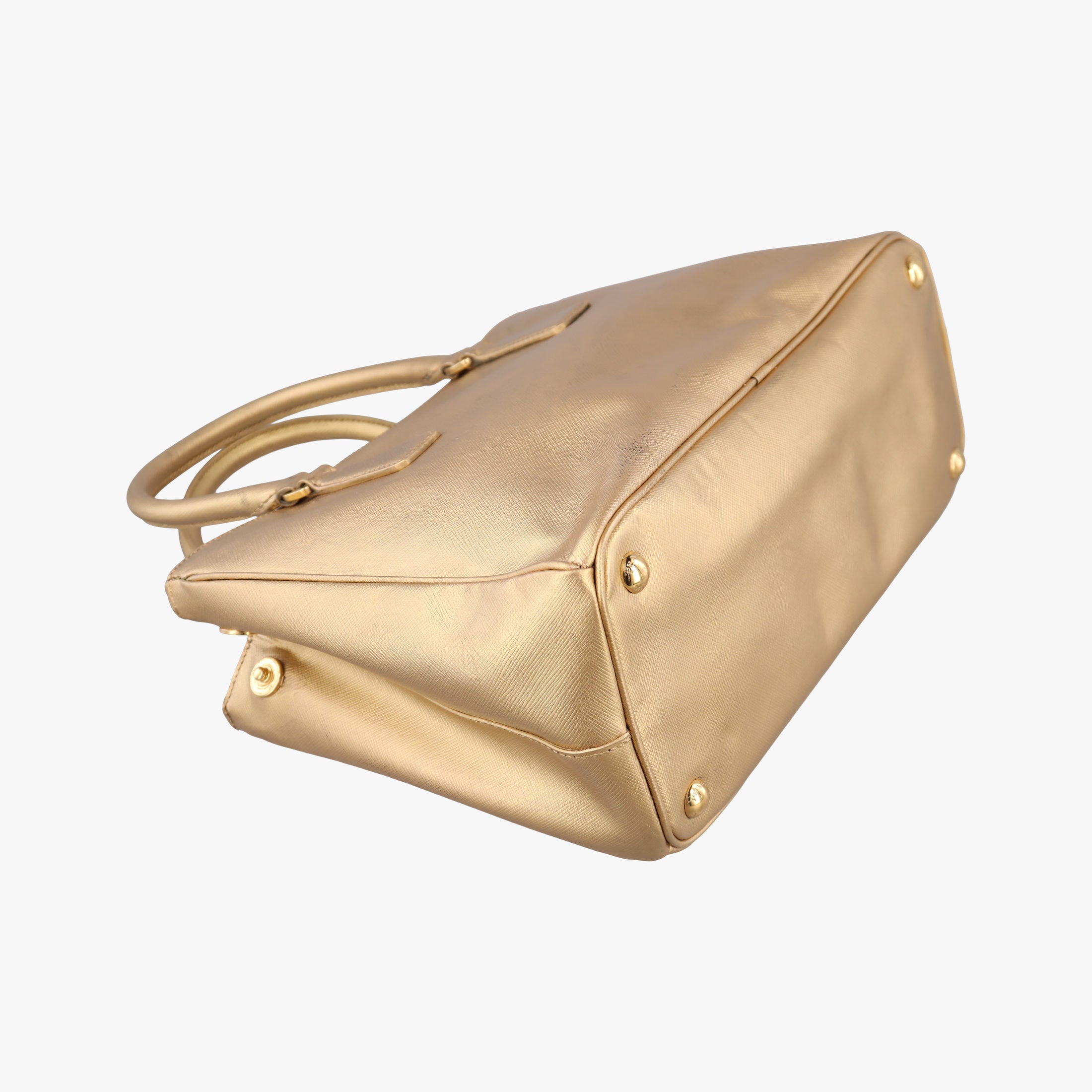Pre-owned Prada Galleria Golden SAFFIANO Leather BN2274 shoulderbag | stylenewstar