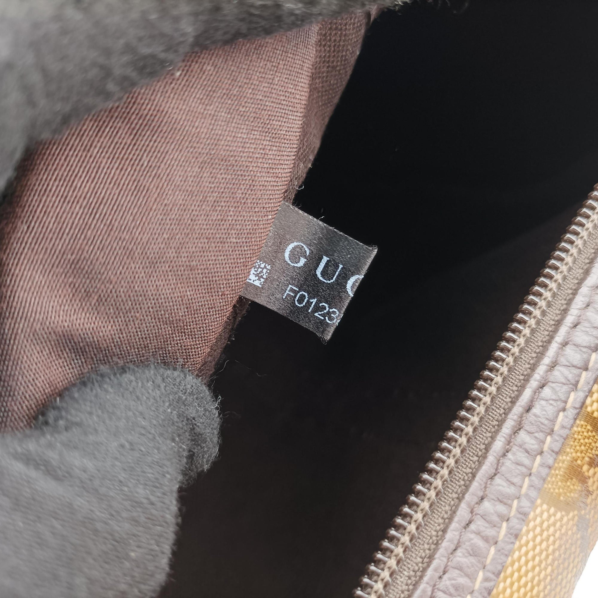 Pre-owned Gucci GG Crystal Joy Brown PVC coated canvas 296021 handbag | stylenewstar