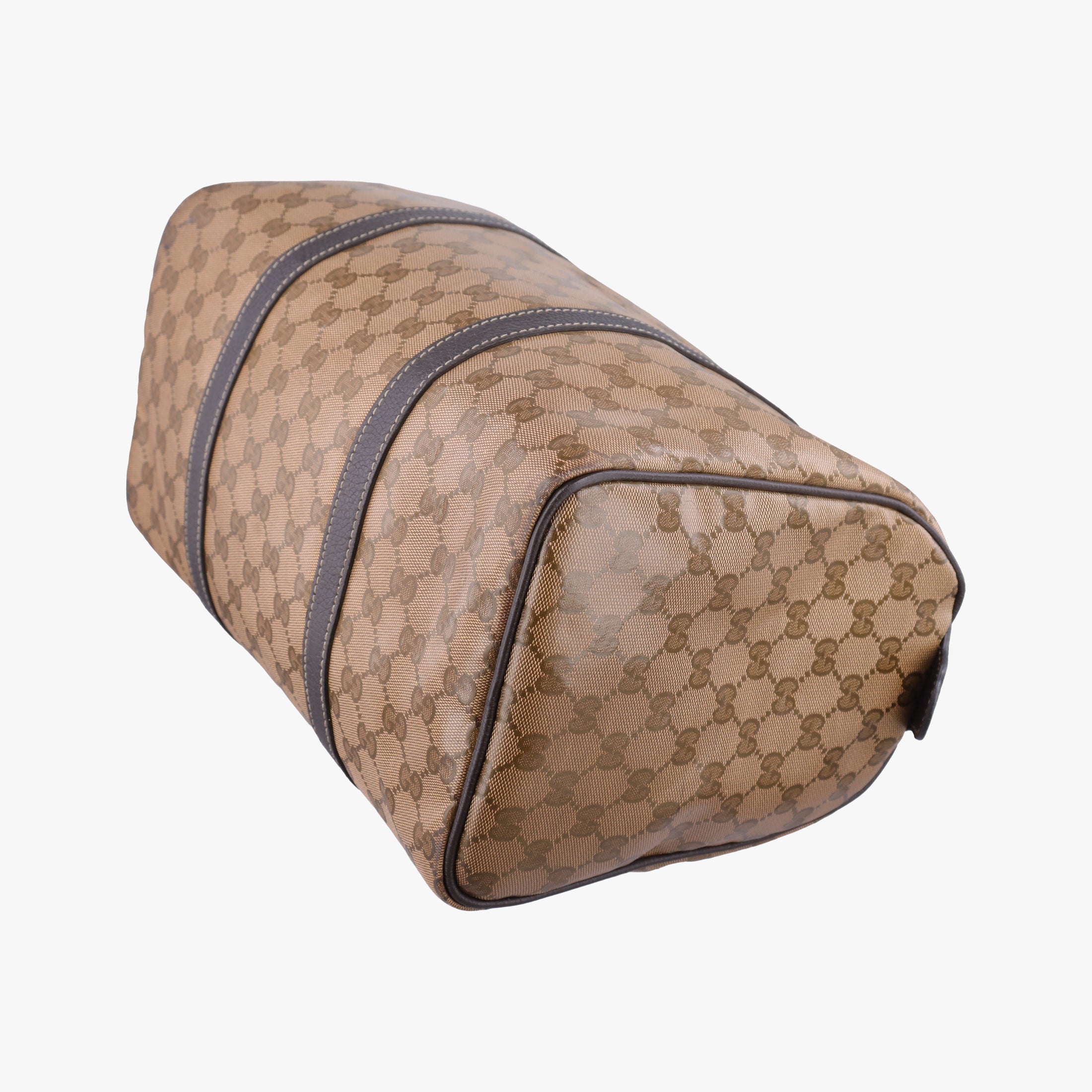 Pre-owned Gucci GG Crystal Joy Brown PVC coated canvas 296021 handbag | stylenewstar