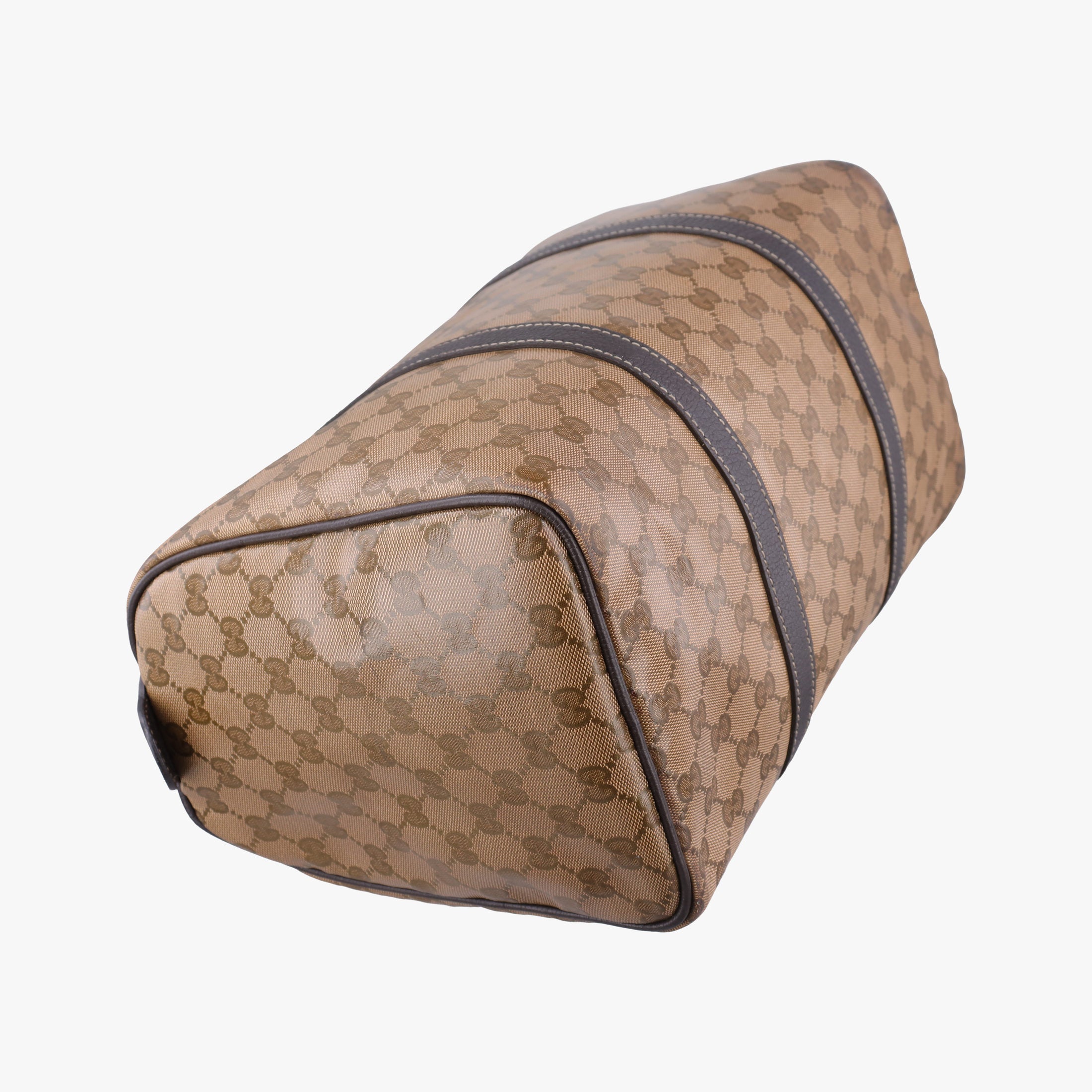 Pre-owned Gucci GG Crystal Joy Brown PVC coated canvas 296021 handbag | stylenewstar