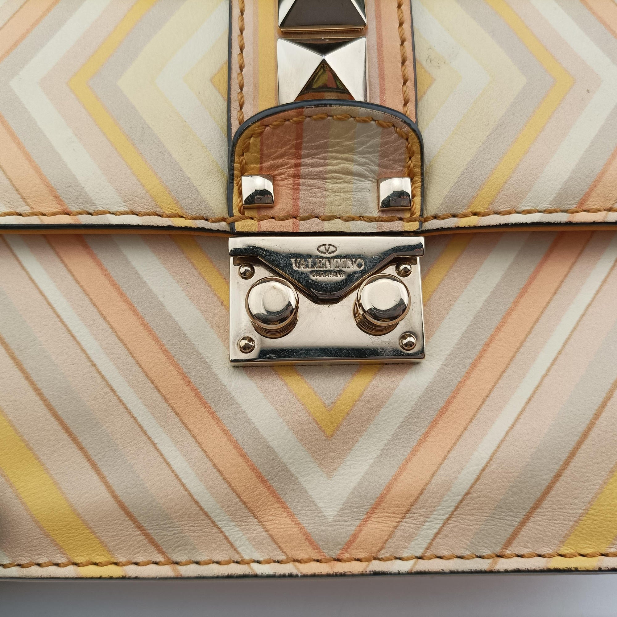 Vintage Valentino Rockstud　Glam Lock Multicolour Leather  shoulderbag | stylenewstar