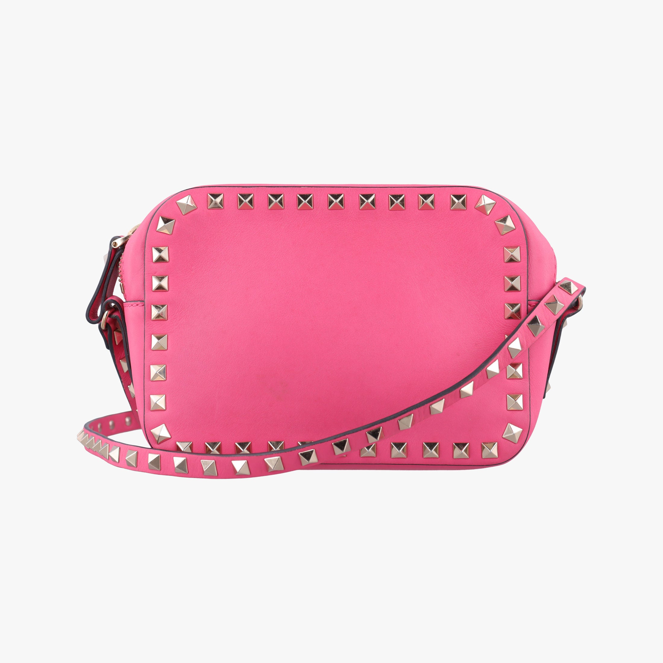Pre-owned Valentino Rockstud Pink Leather  shoulderbag | stylenewstar
