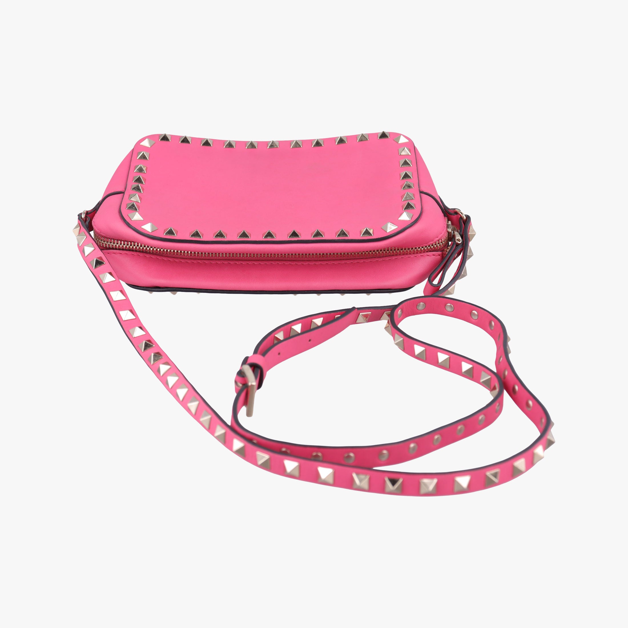 Pre-owned Valentino Rockstud Pink Leather  shoulderbag | stylenewstar