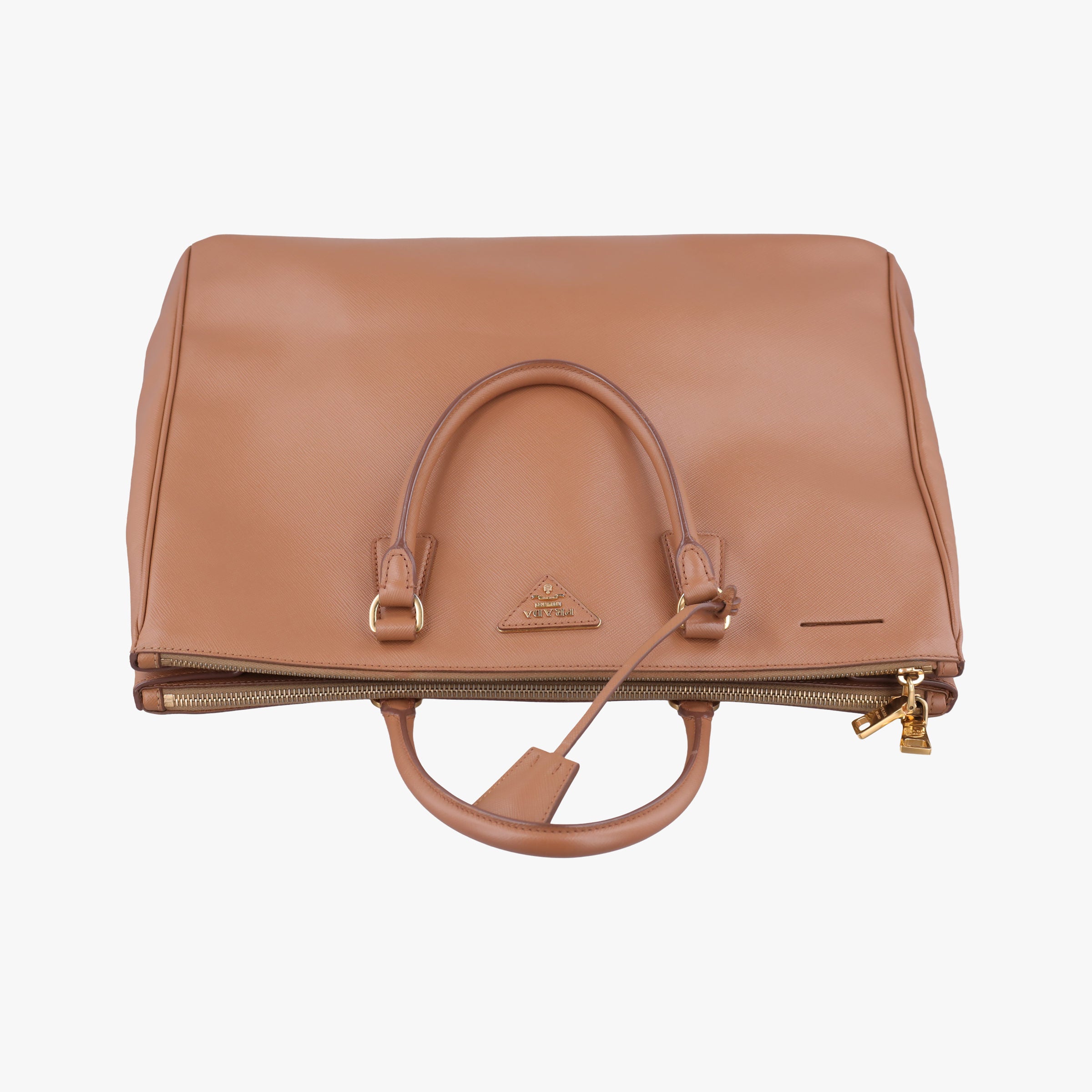 Pre-owned Prada Galleria Camel SAFFIANO Leather BN2274 handbag | stylenewstar