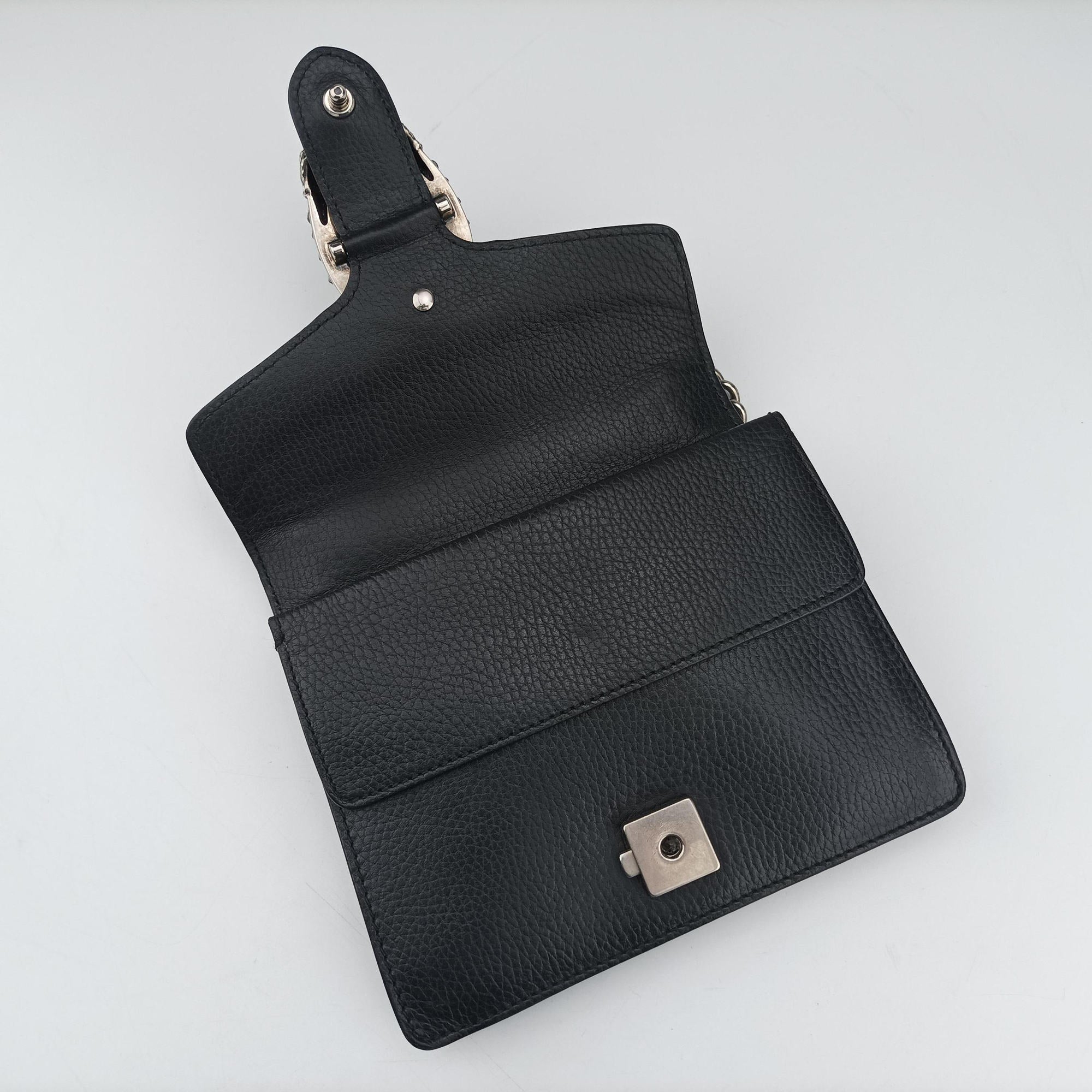 Pre-owned Gucci Dionysus Black Leather 421970 shoulderbag | stylenewstar