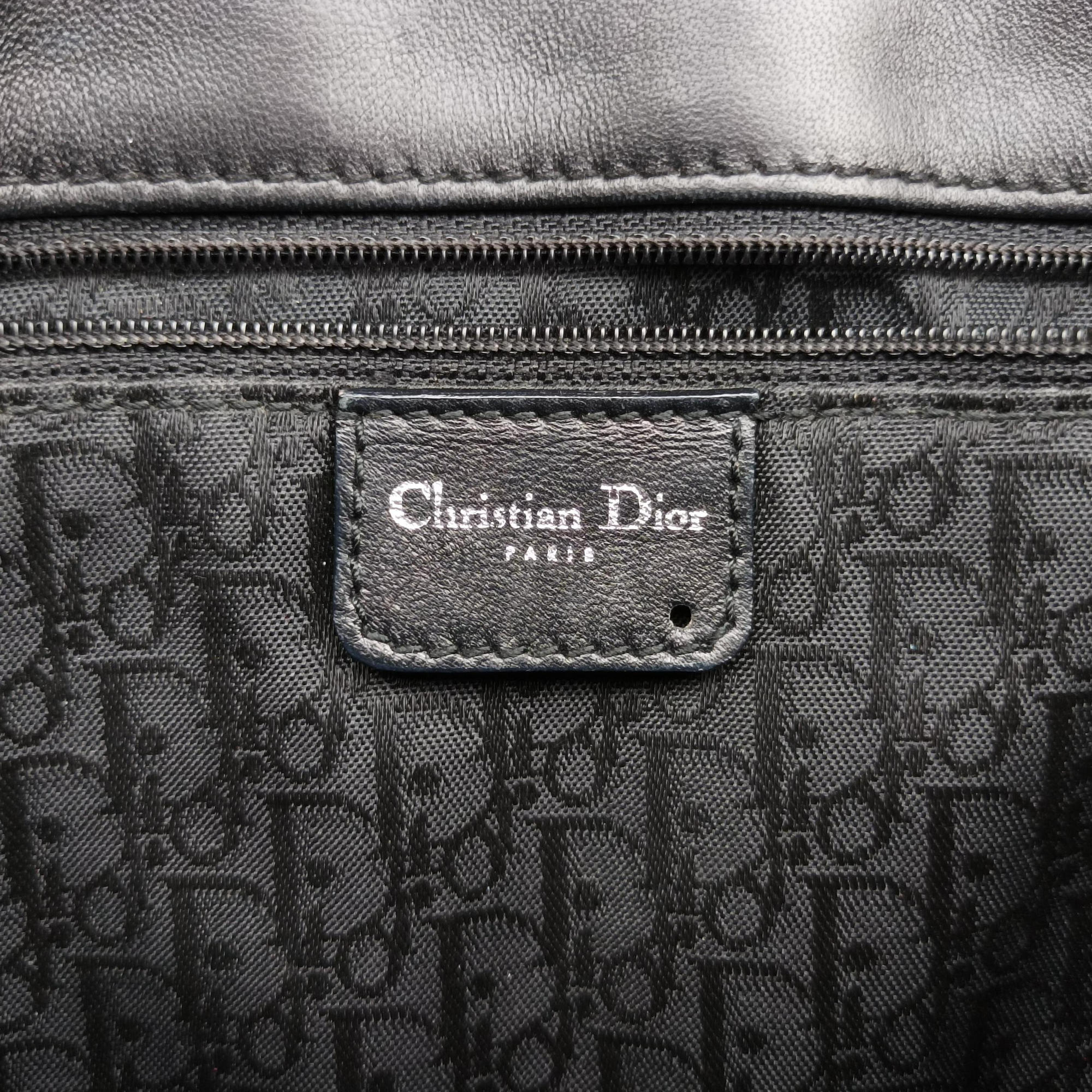 Pre-owned Christian Dior Admit It Corset Hobo Black Leather  handbag | stylenewstar