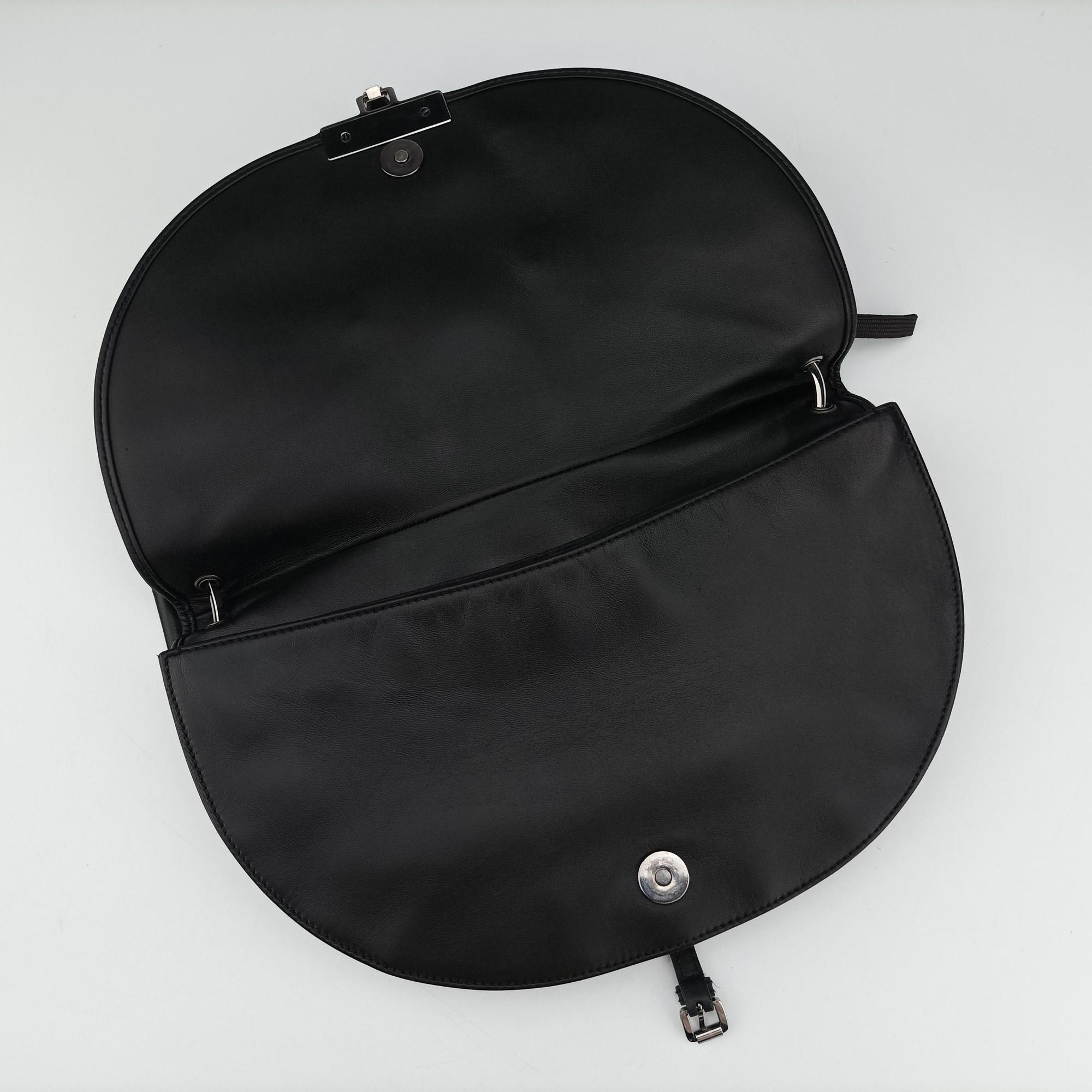 Pre-owned Christian Dior Admit It Corset Hobo Black Leather  handbag | stylenewstar