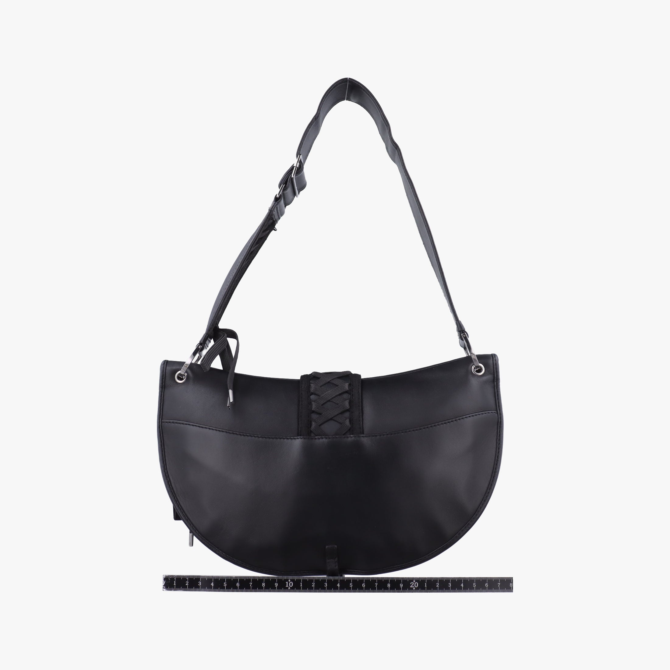 Pre-owned Christian Dior Admit It Corset Hobo Black Leather  handbag | stylenewstar