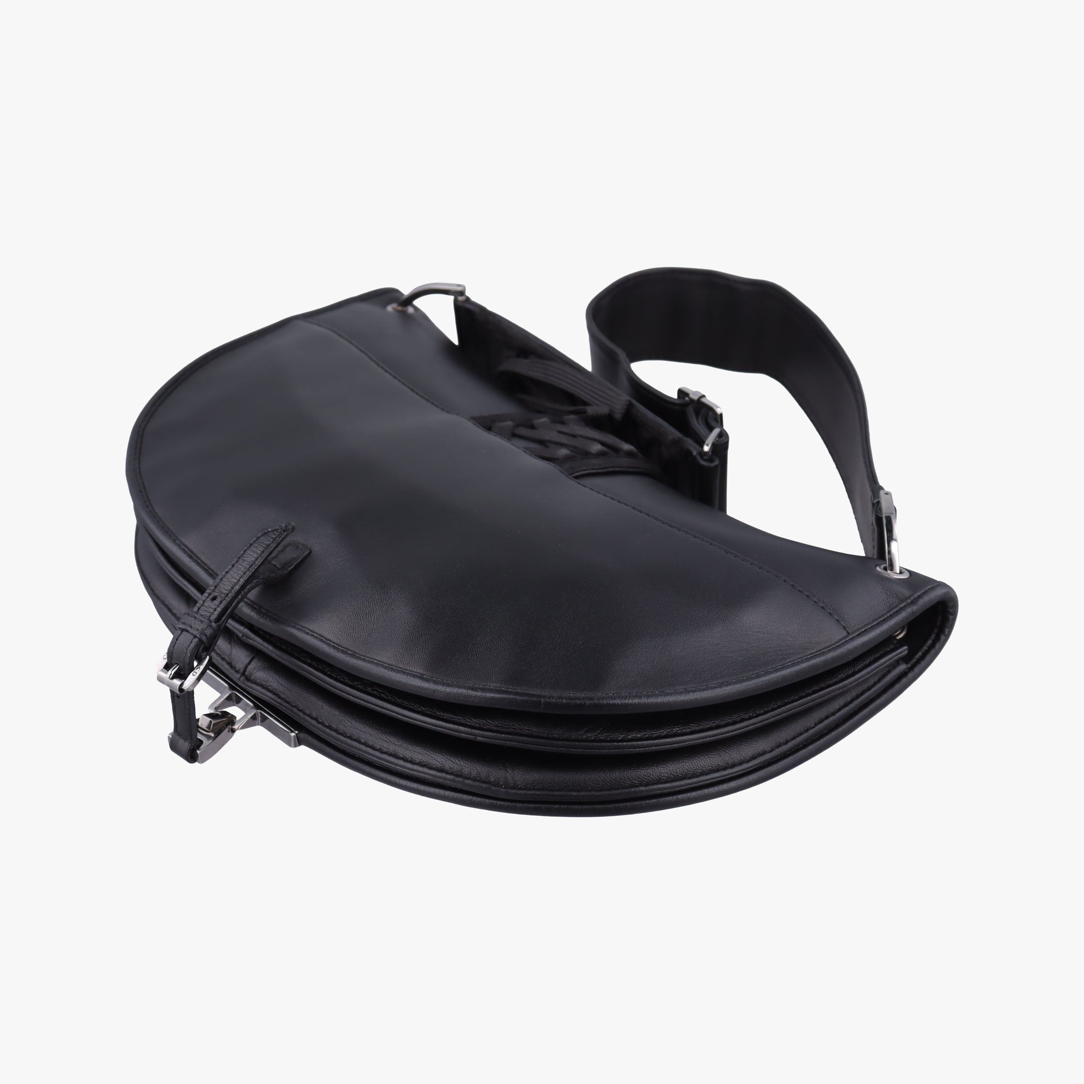 Pre-owned Christian Dior Admit It Corset Hobo Black Leather  handbag | stylenewstar