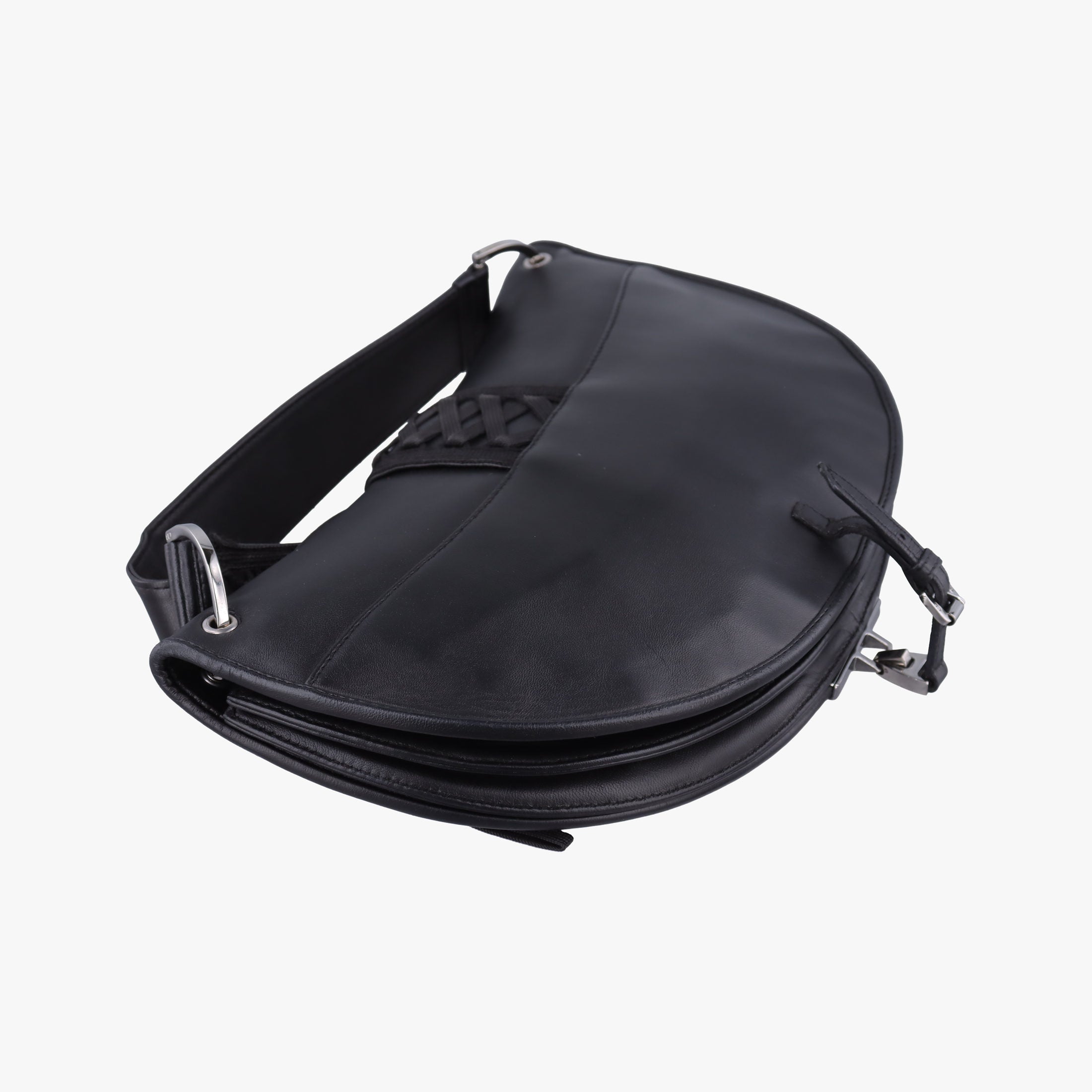 Pre-owned Christian Dior Admit It Corset Hobo Black Leather  handbag | stylenewstar