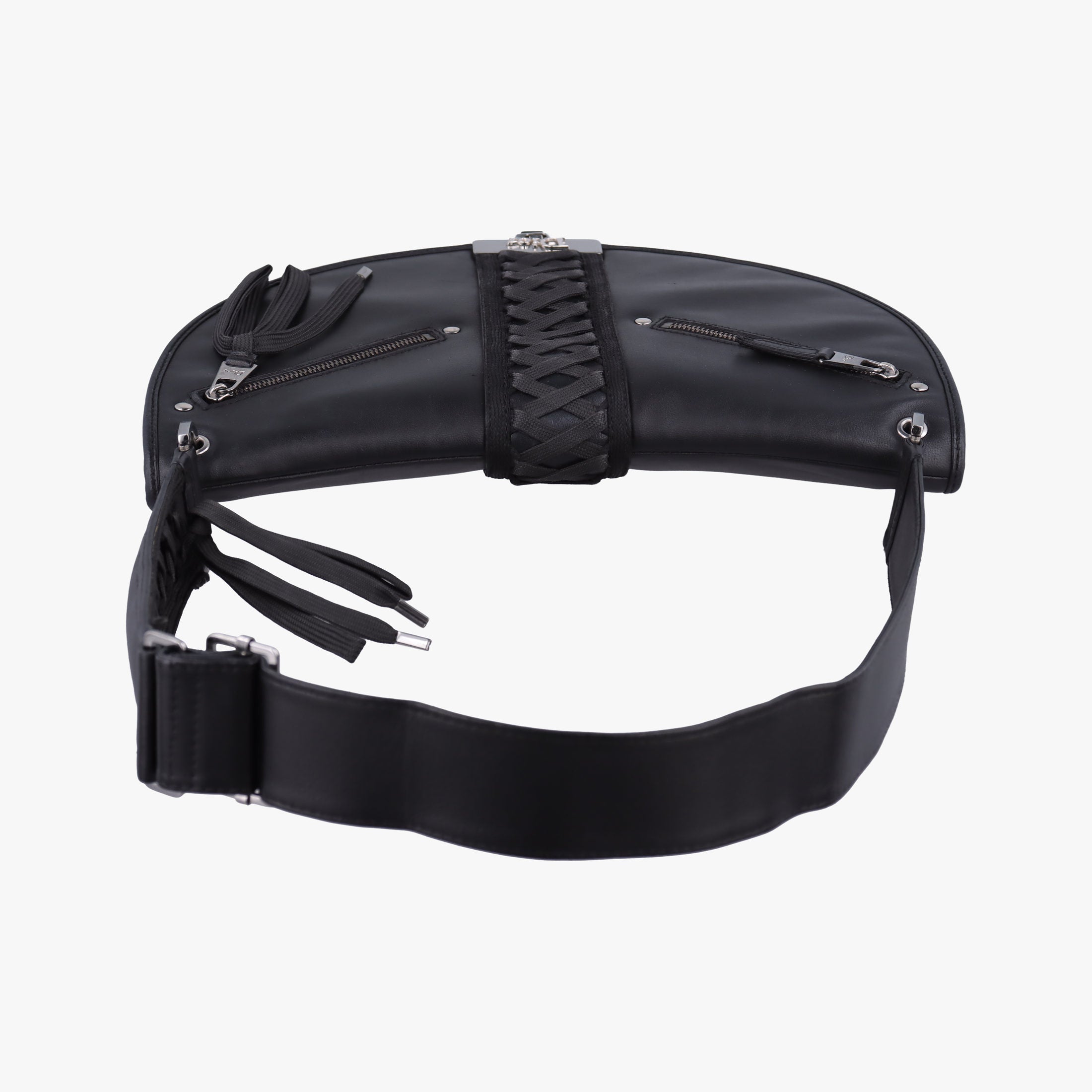 Pre-owned Christian Dior Admit It Corset Hobo Black Leather  handbag | stylenewstar