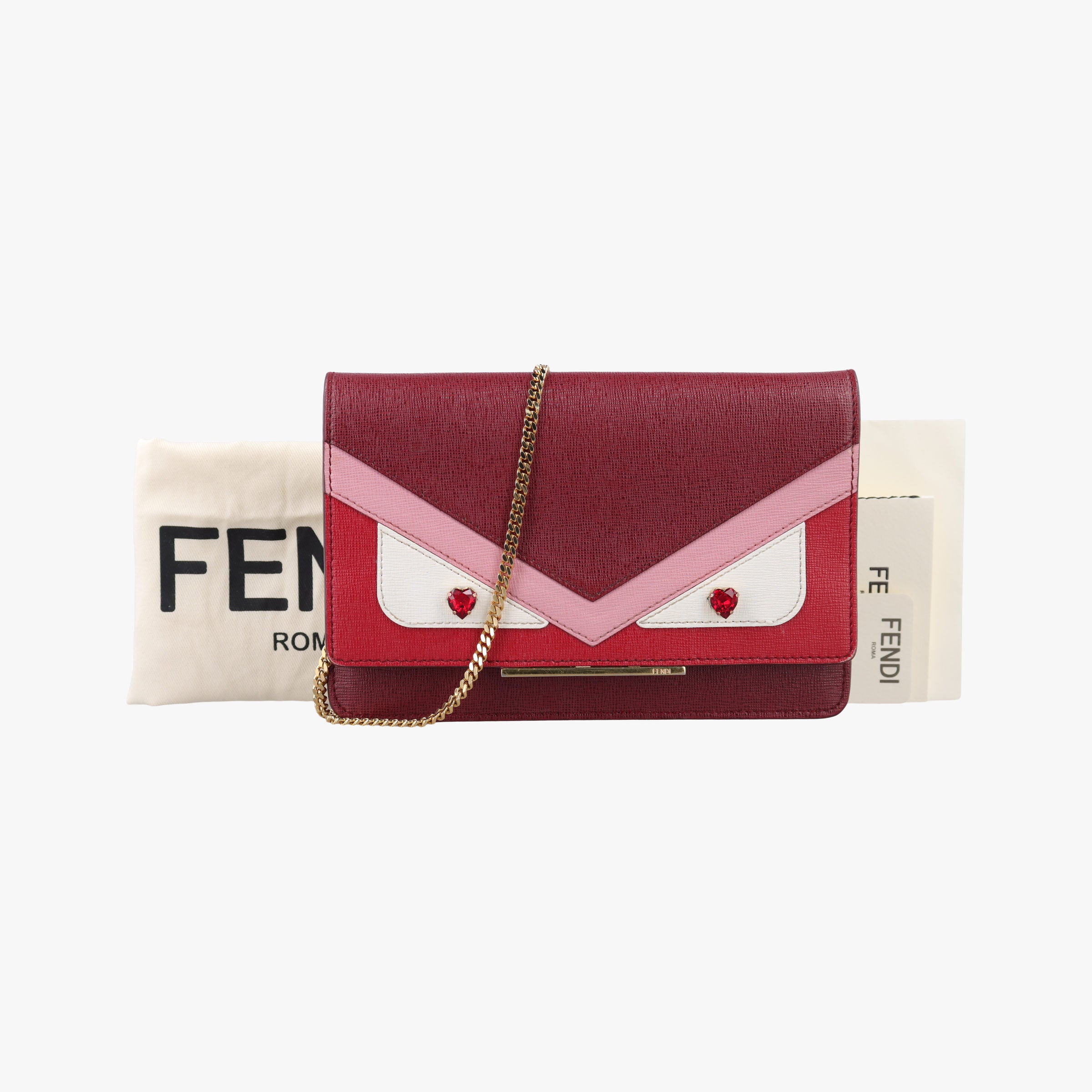 Pre-owned Fendi Monster Eyes Tube Multicolour Leather 8M0346 shoulderbag | stylenewstar