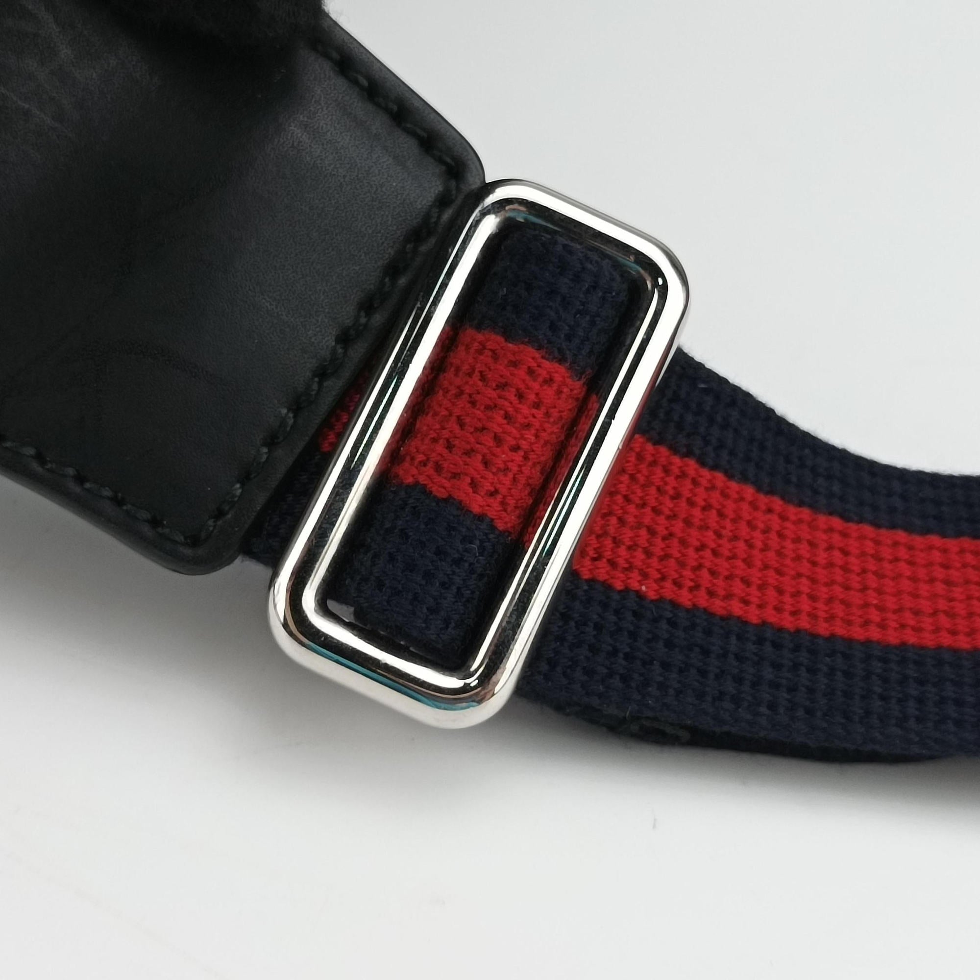 Vintage Gucci Night Courrier badge embellished Navy x Black PVC coated canvas 474293 bum bag/waist bag | stylenewstar