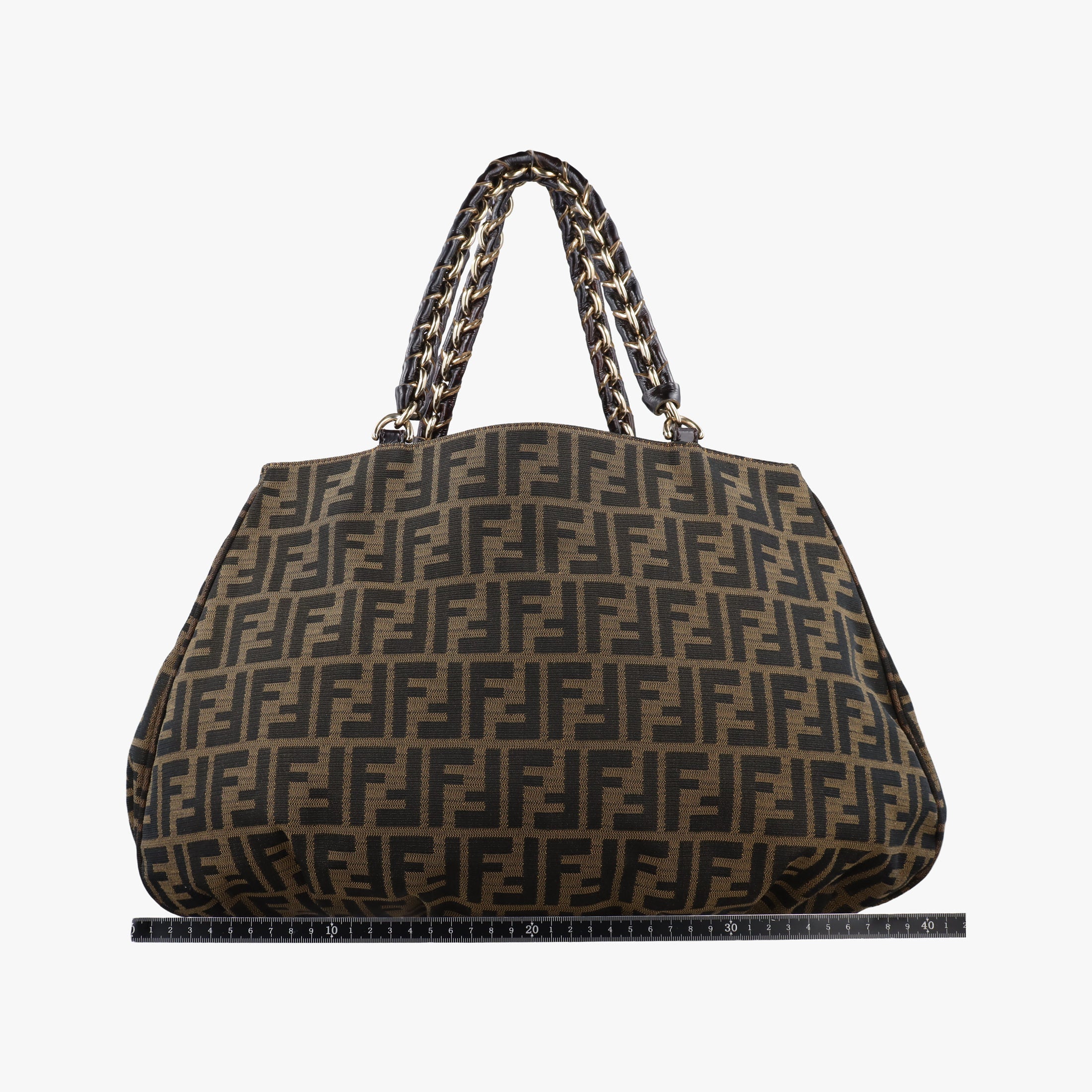Pre-owned Fendi Mia Brown canvas 8BR616 handbag | stylenewstar
