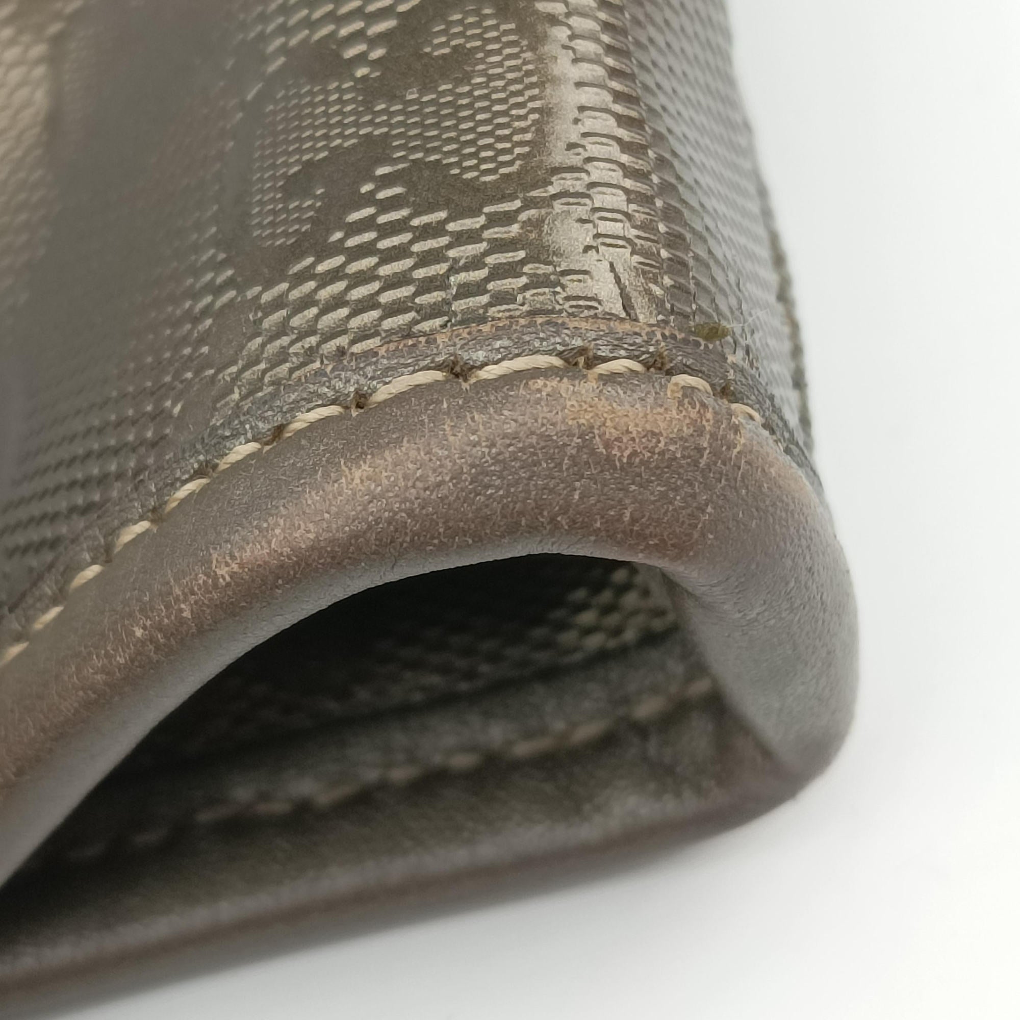 Pre-owned Gucci GG Imprime Metallic Gray Gold PVC coated canvas 211137 handbag | stylenewstar