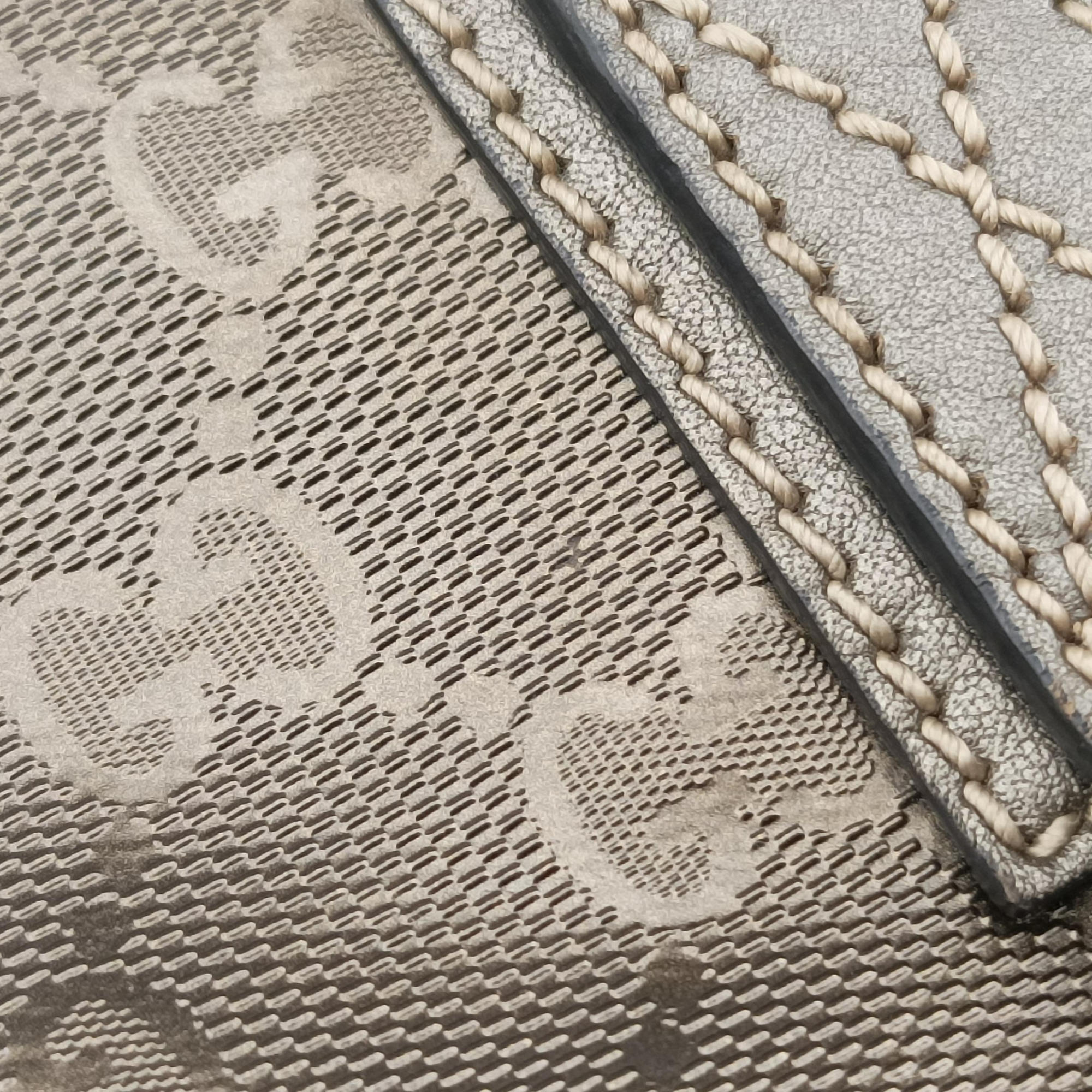 Pre-owned Gucci GG Imprime Metallic Gray Gold PVC coated canvas 211137 handbag | stylenewstar