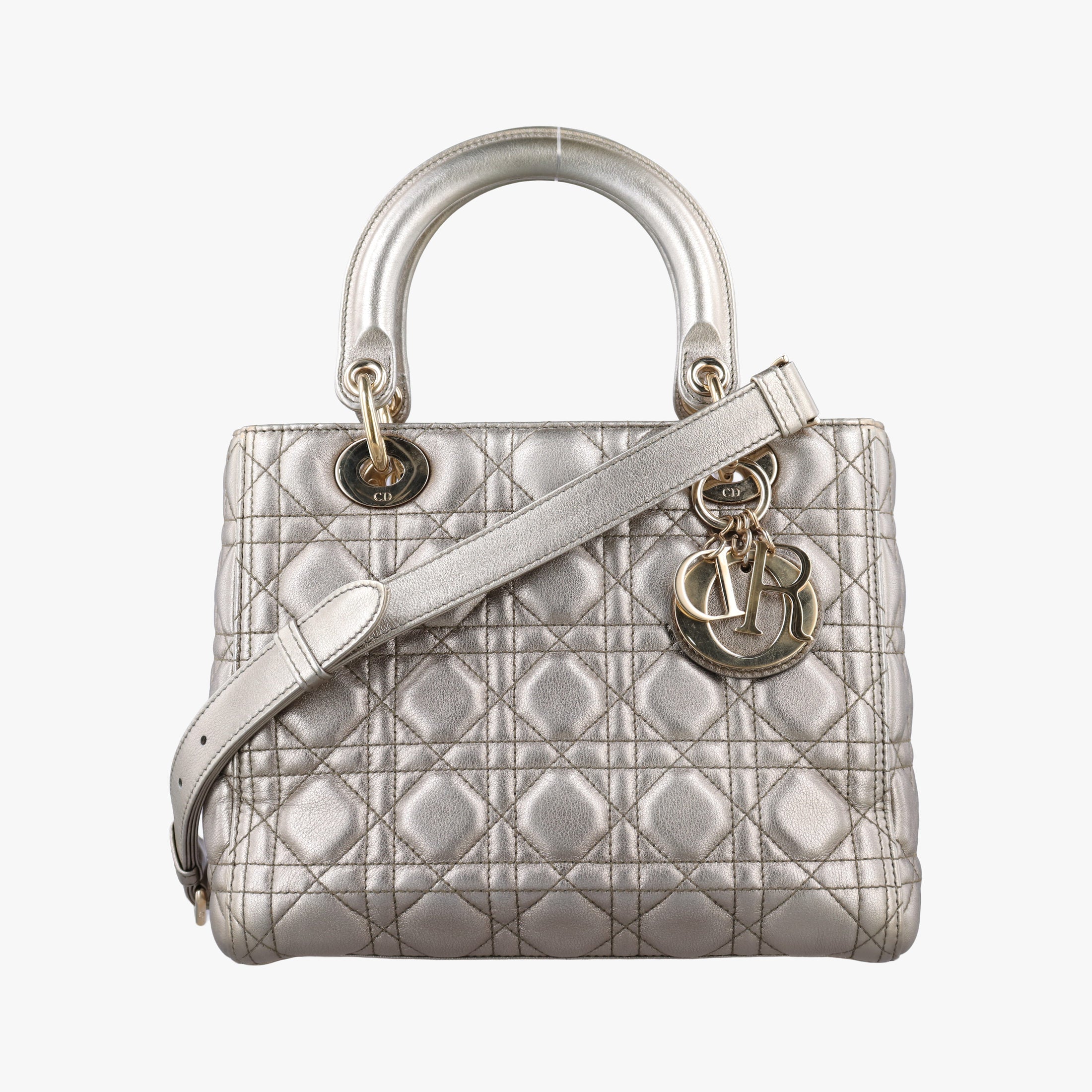 Secondhand Christian Dior Lady Dior Gold lambskin  shoulderbag | stylenewstar