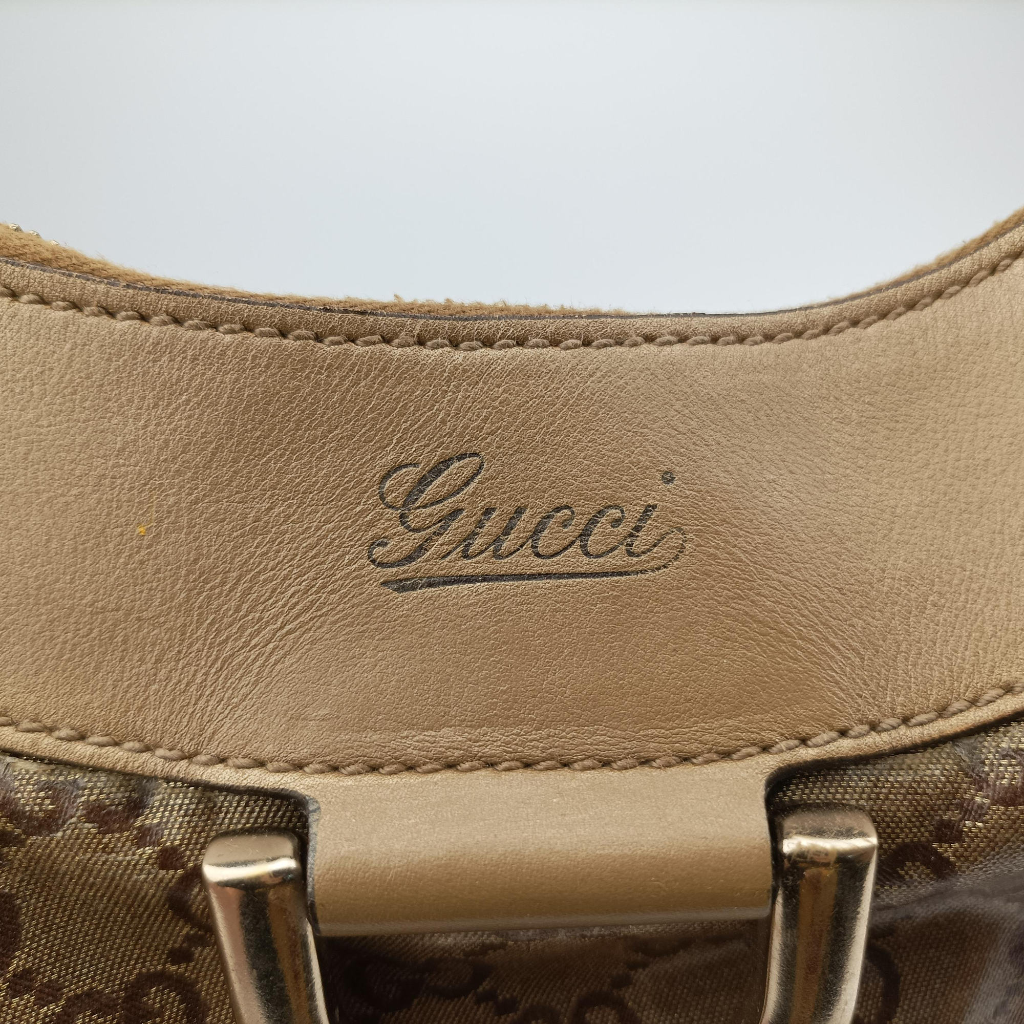 Pre-owned Gucci Abbey D-ring Hobo Brown PVC coated canvas×Leather 189833 handbag | stylenewstar