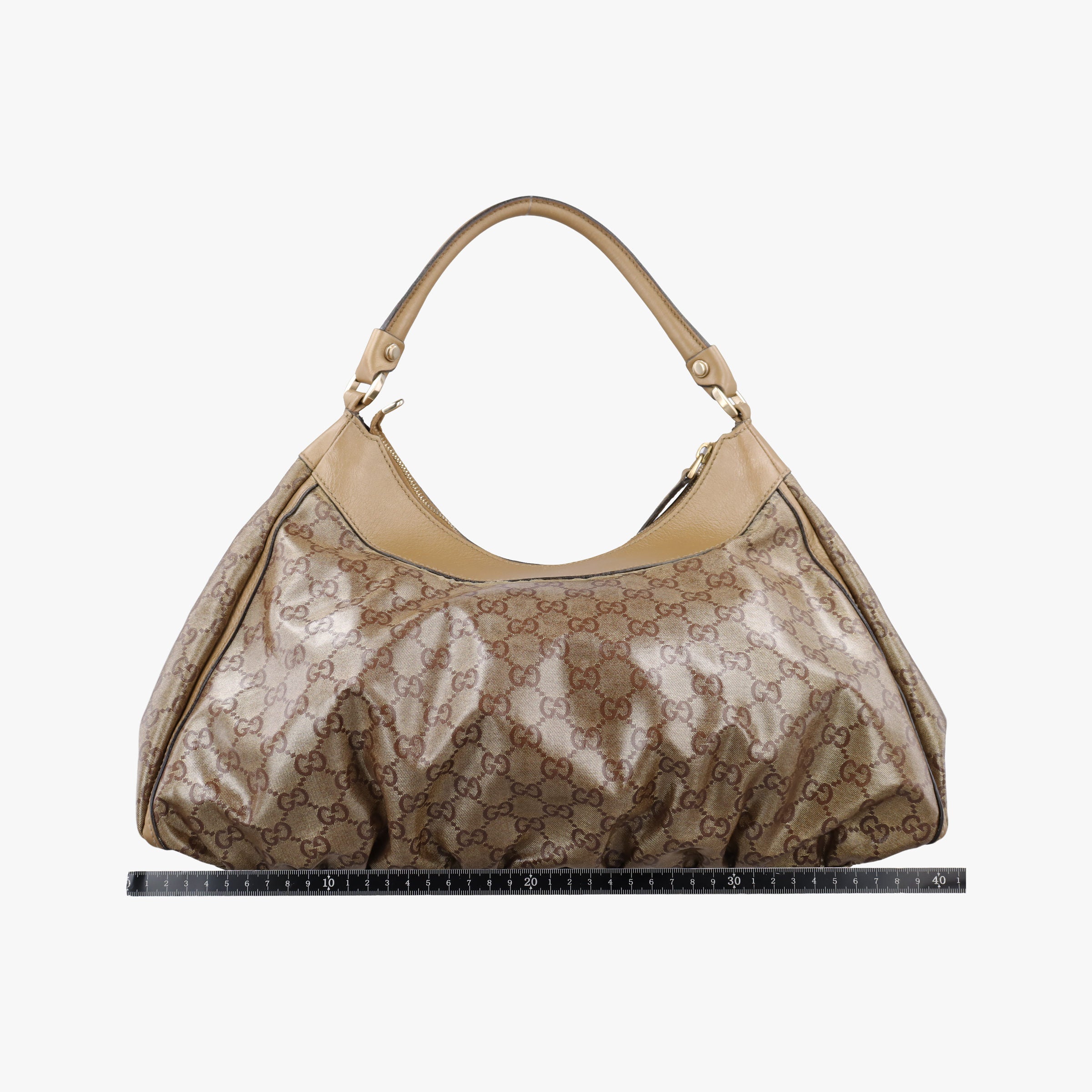 Pre-owned Gucci Abbey D-ring Hobo Brown PVC coated canvas×Leather 189833 handbag | stylenewstar