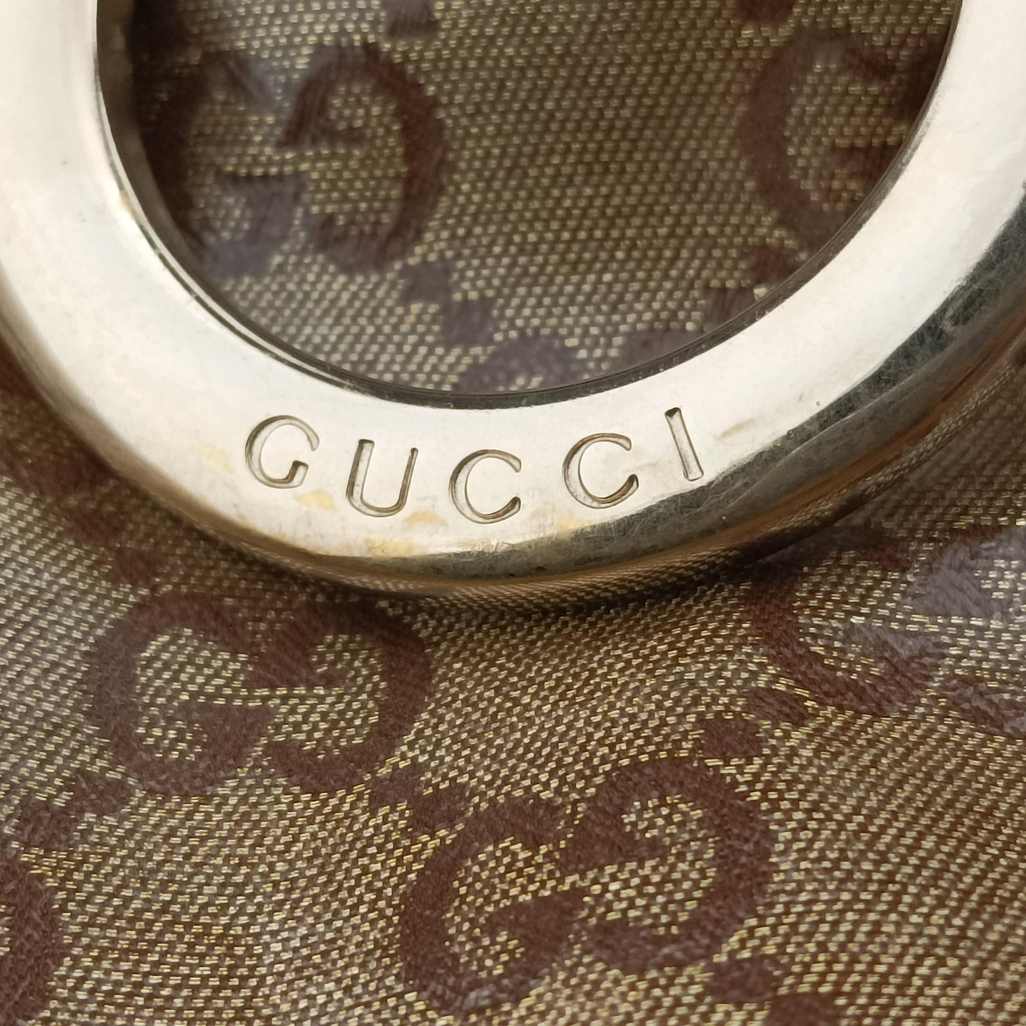 Pre-owned Gucci Abbey D-ring Hobo Brown PVC coated canvas×Leather 189833 handbag | stylenewstar