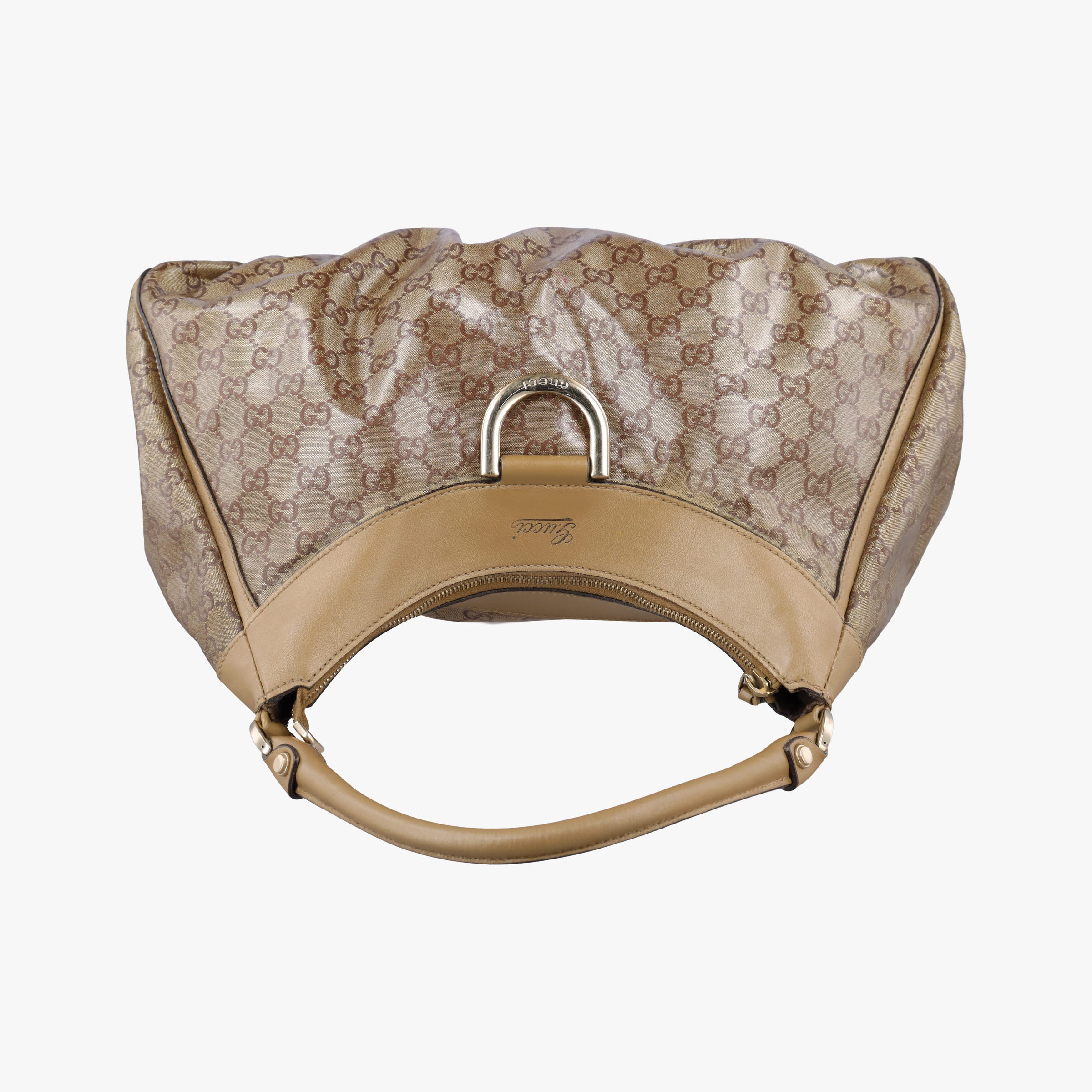 Pre-owned Gucci Abbey D-ring Hobo Brown PVC coated canvas×Leather 189833 handbag | stylenewstar