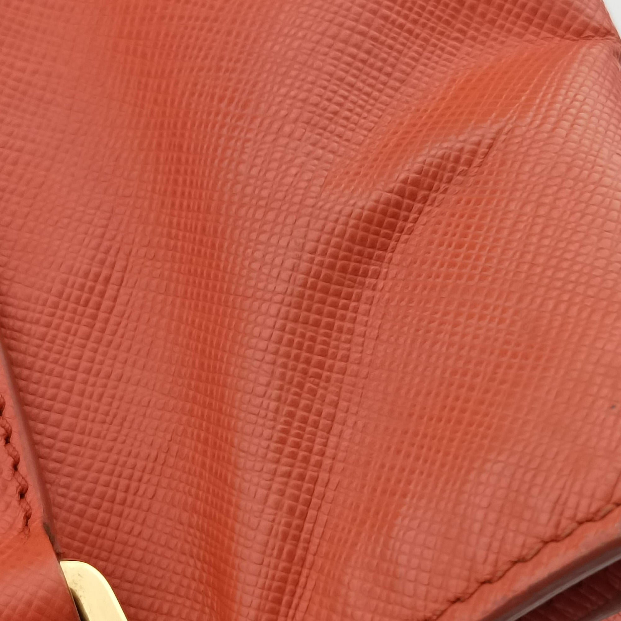 Pre-owned Prada Galleria Orange SAFFIANO Leather BN1844 shoulderbag | stylenewstar