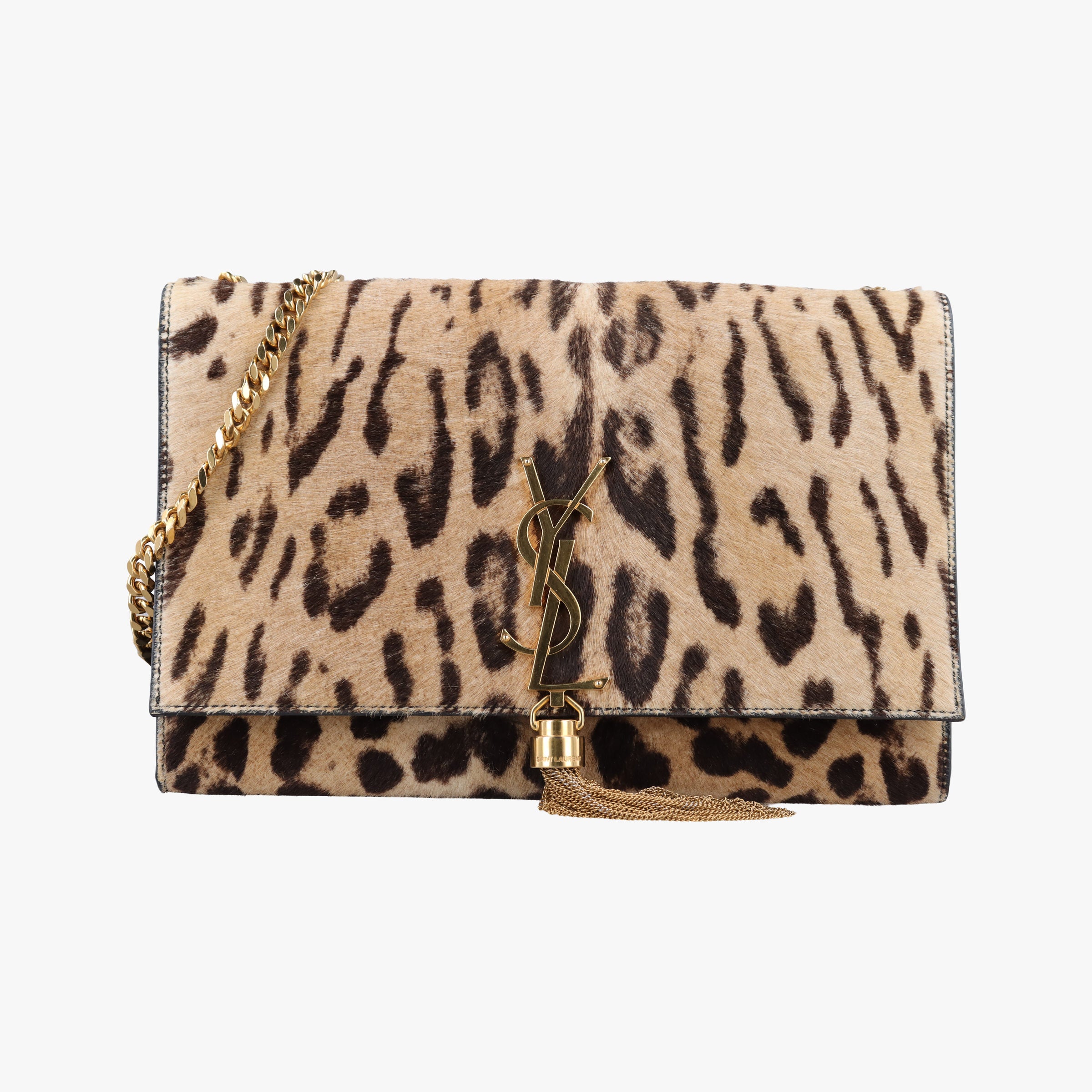 Pre-owned Yves Saint Laurent KATE Brown×Multicolour ponyhair 354119 shoulderbag | stylenewstar