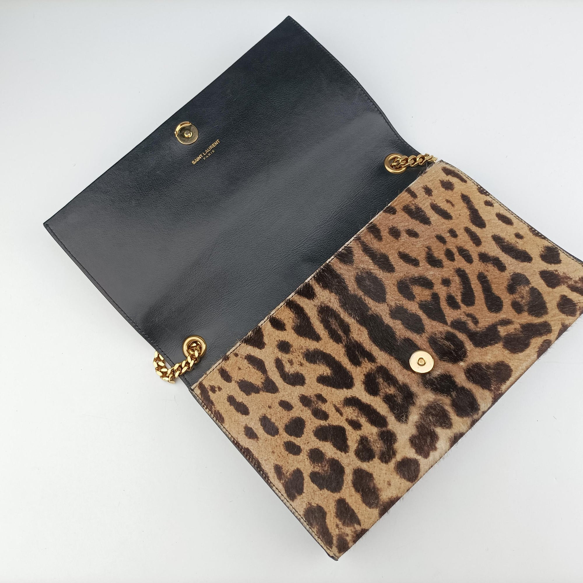 Pre-owned Yves Saint Laurent KATE Brown×Multicolour ponyhair 354119 shoulderbag | stylenewstar