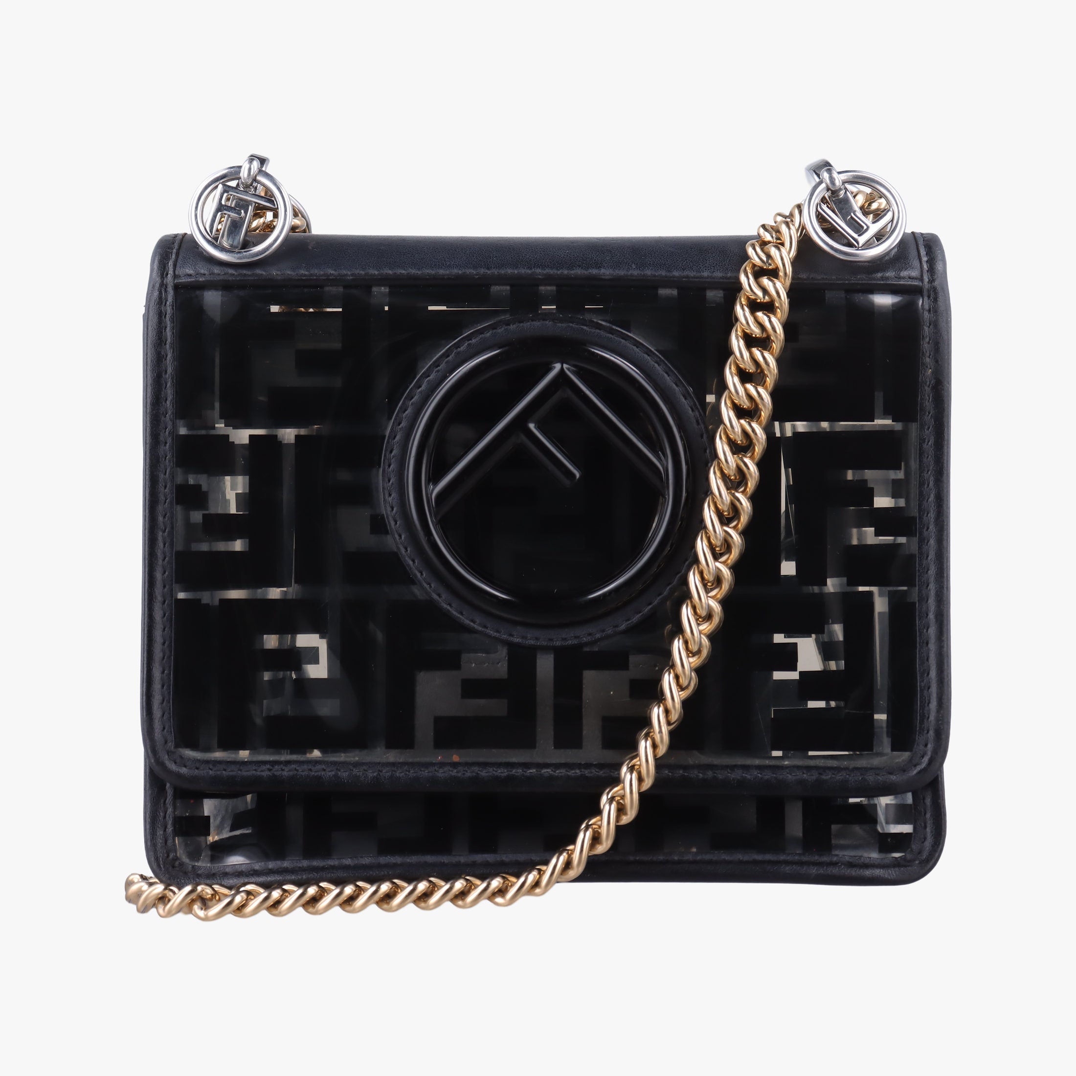Secondhand Fendi Kan I F Black PVC coated canvas 8BT284 shoulderbag | stylenewstar