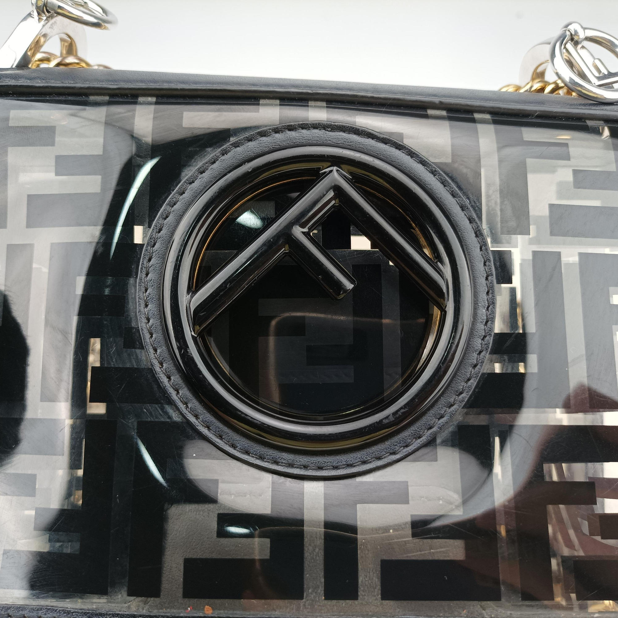 Secondhand Fendi Kan I F Black PVC coated canvas 8BT284 shoulderbag | stylenewstar