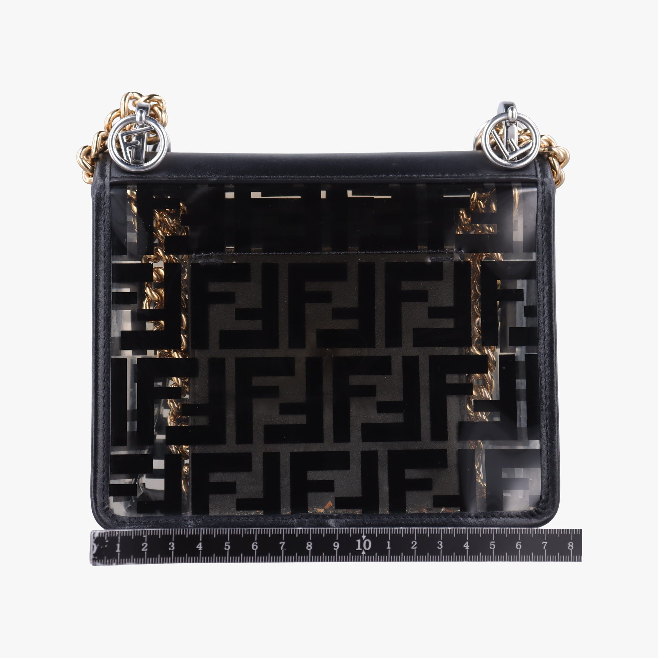 Secondhand Fendi Kan I F Black PVC coated canvas 8BT284 shoulderbag | stylenewstar