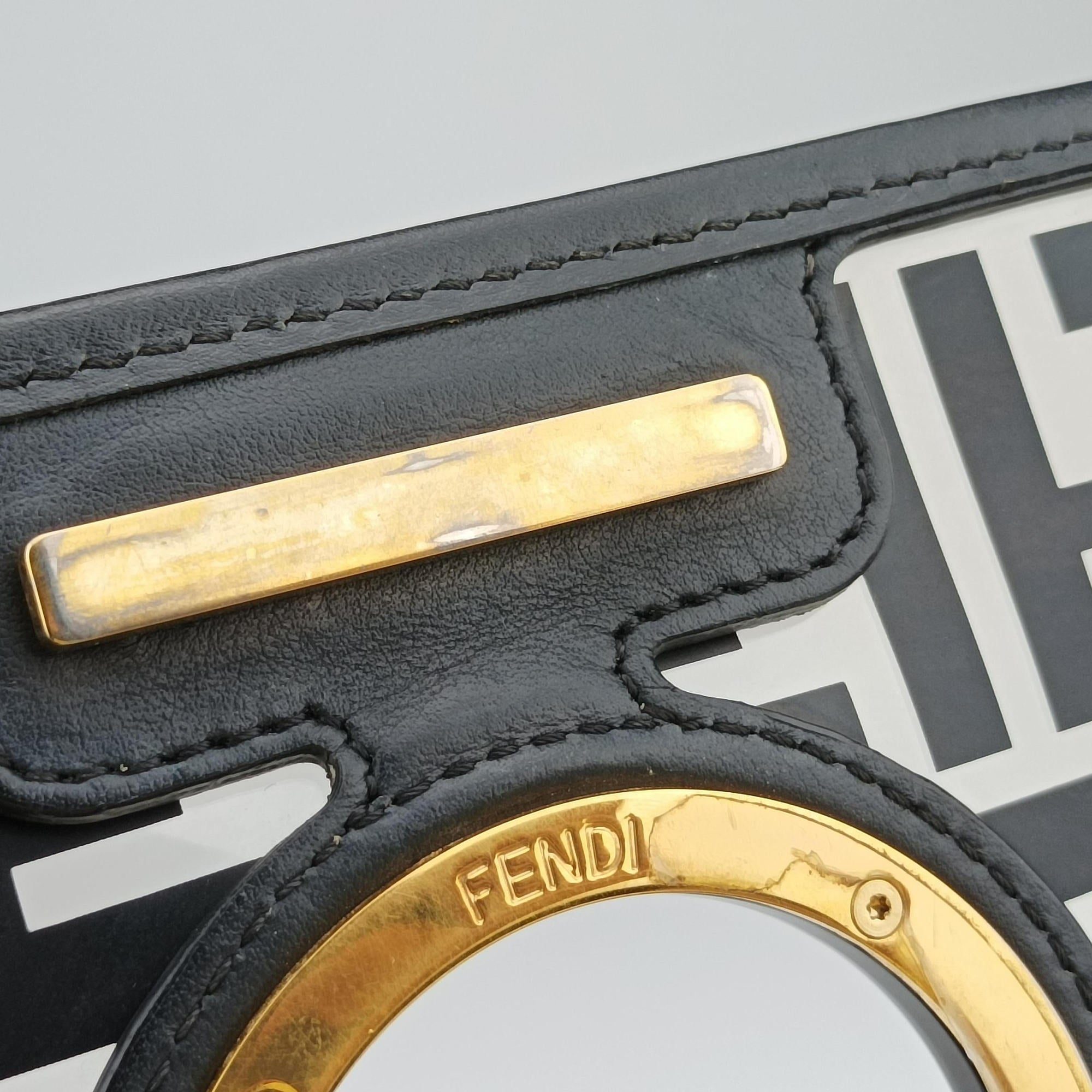 Secondhand Fendi Kan I F Black PVC coated canvas 8BT284 shoulderbag | stylenewstar