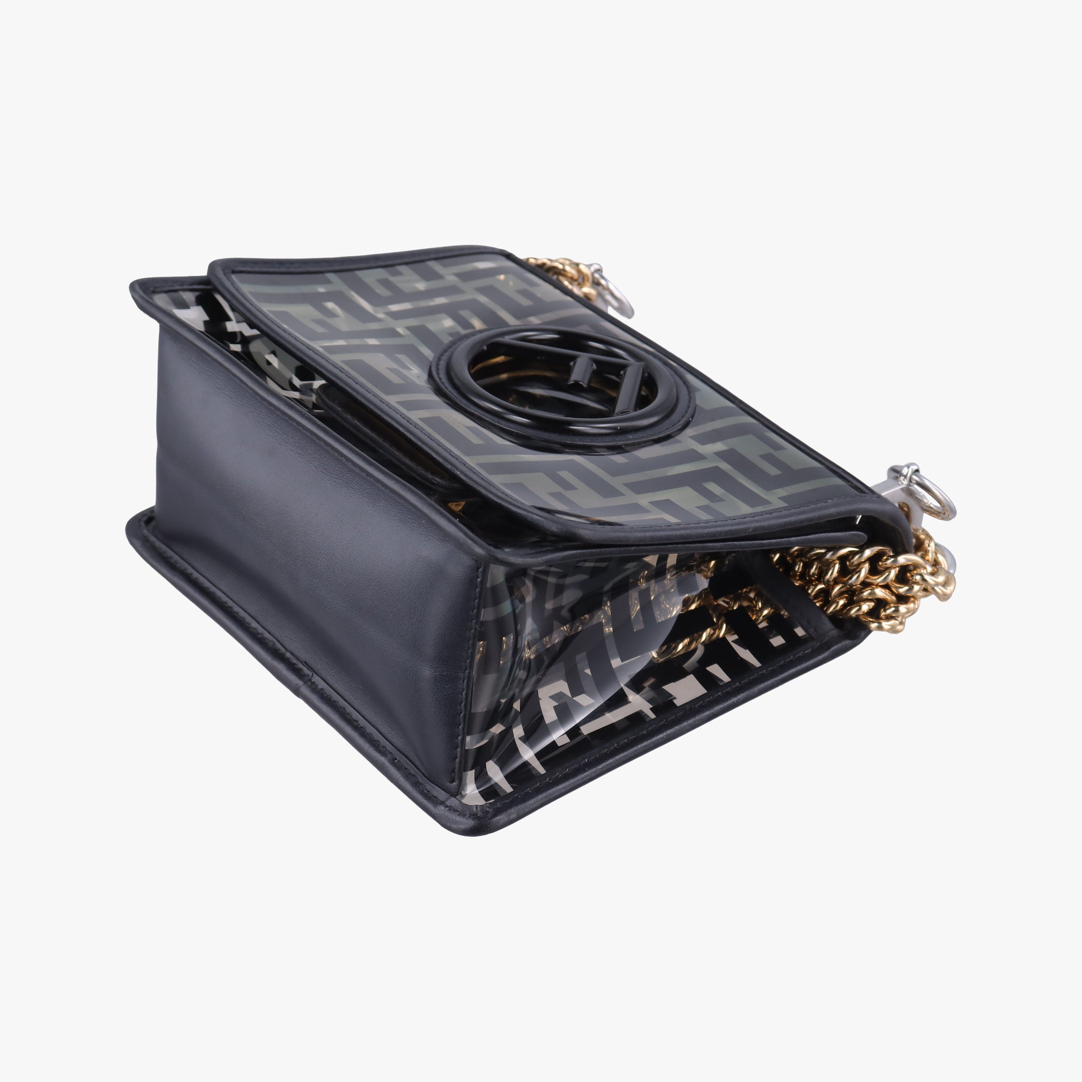Secondhand Fendi Kan I F Black PVC coated canvas 8BT284 shoulderbag | stylenewstar