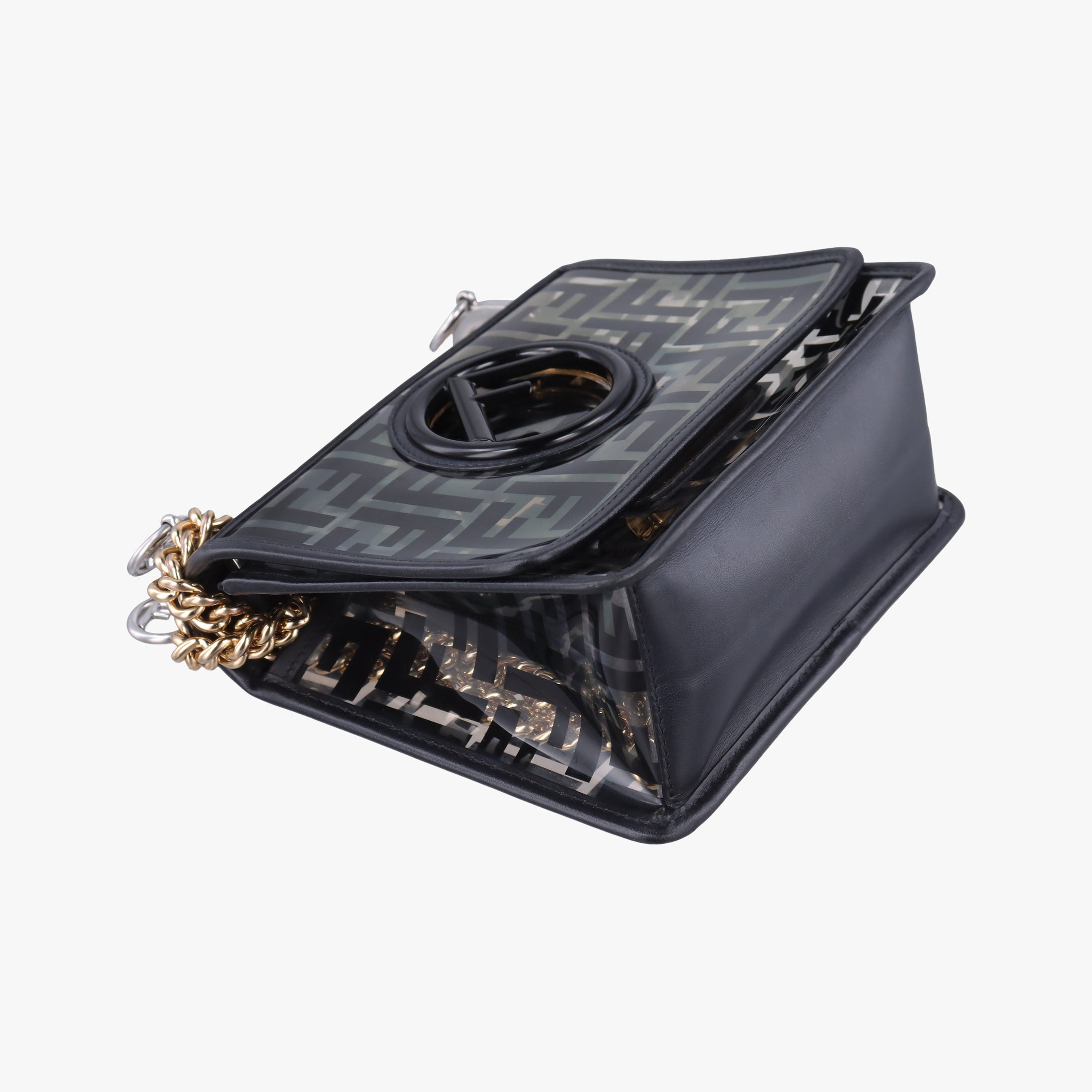 Secondhand Fendi Kan I F Black PVC coated canvas 8BT284 shoulderbag | stylenewstar
