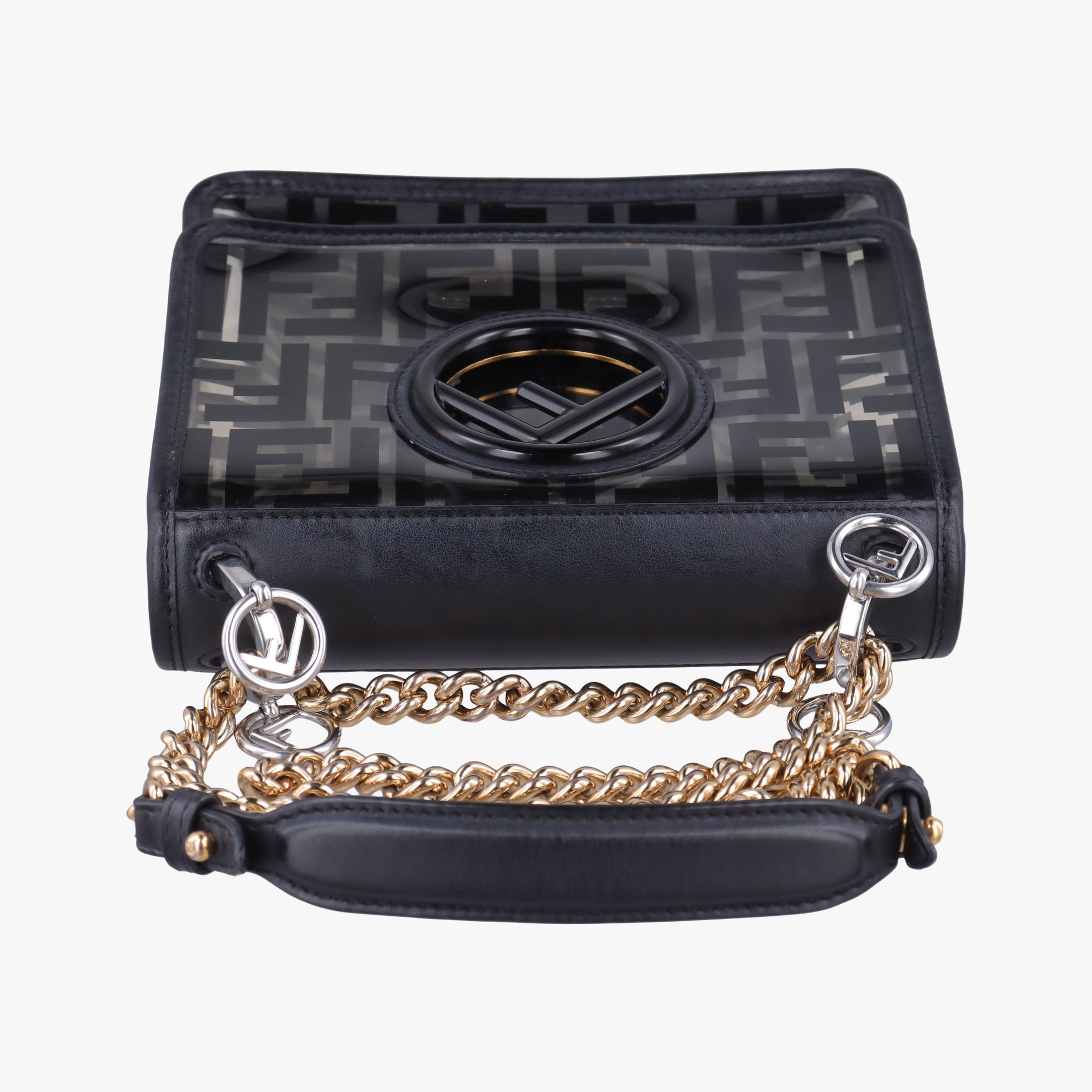 Secondhand Fendi Kan I F Black PVC coated canvas 8BT284 shoulderbag | stylenewstar