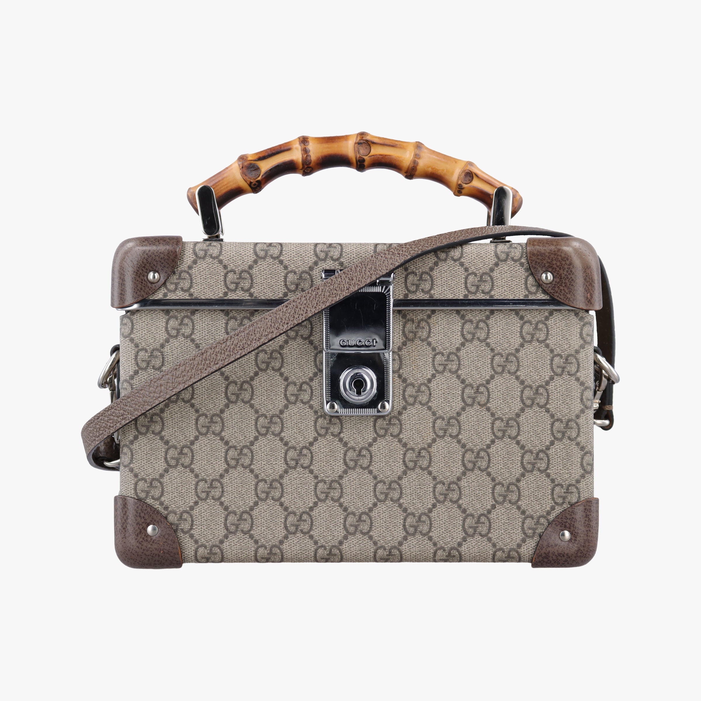 Pre-owned Gucci GG supreme Globe-Trotter Brown PVC coated canvas×Leather 533623 shoulderbag | stylenewstar