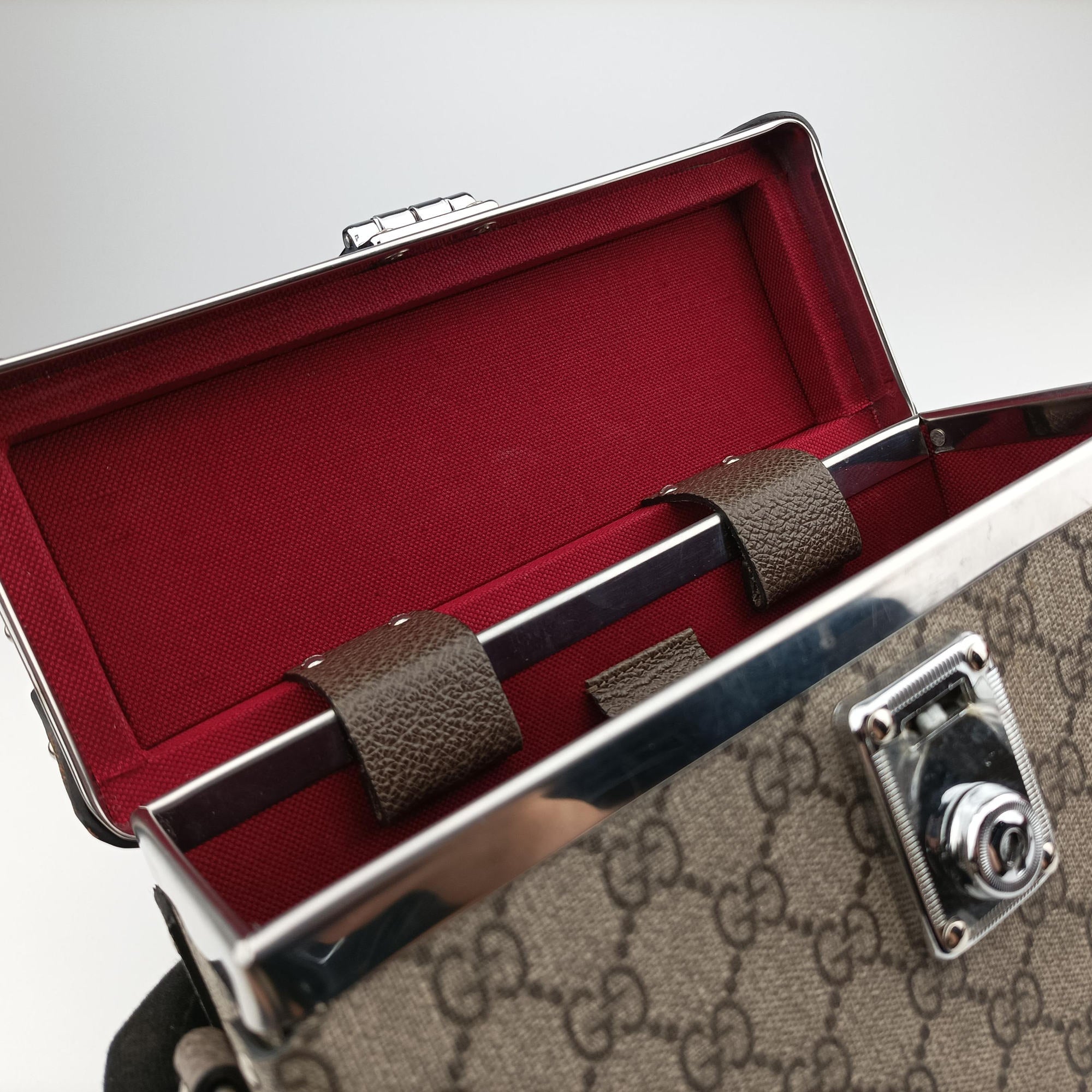 Pre-owned Gucci GG supreme Globe-Trotter Brown PVC coated canvas×Leather 533623 shoulderbag | stylenewstar