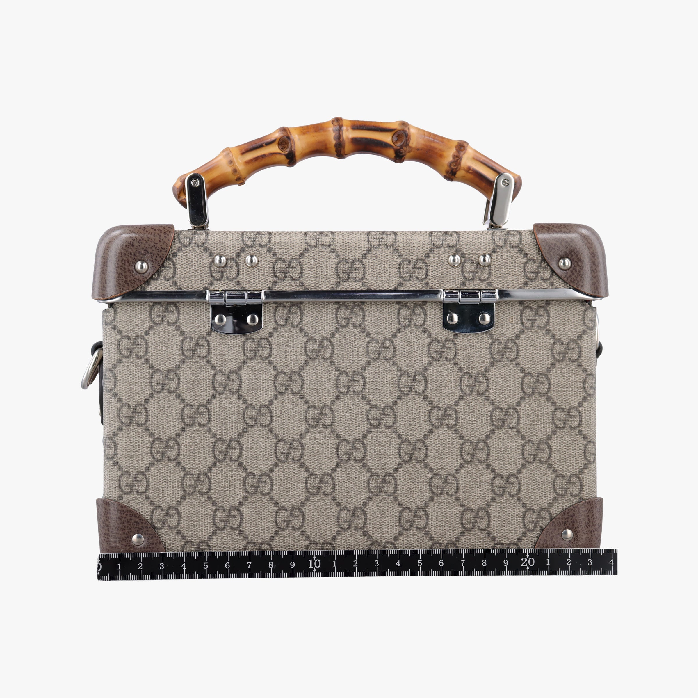 Pre-owned Gucci GG supreme Globe-Trotter Brown PVC coated canvas×Leather 533623 shoulderbag | stylenewstar
