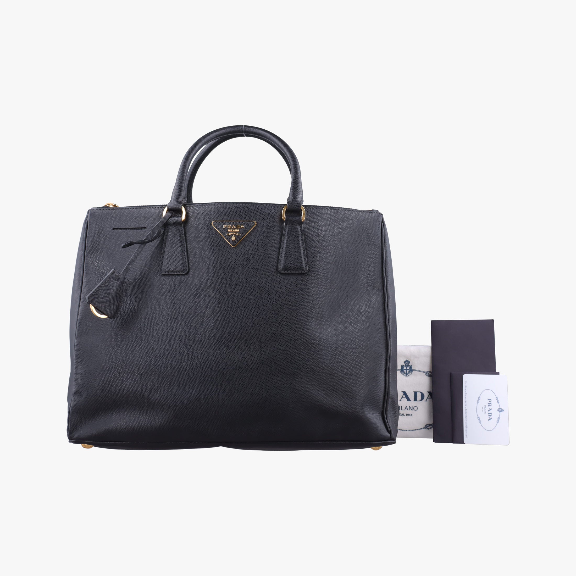 Pre-owned Prada Galleria Black SAFFIANO Leather 1BA274 handbag | stylenewstar