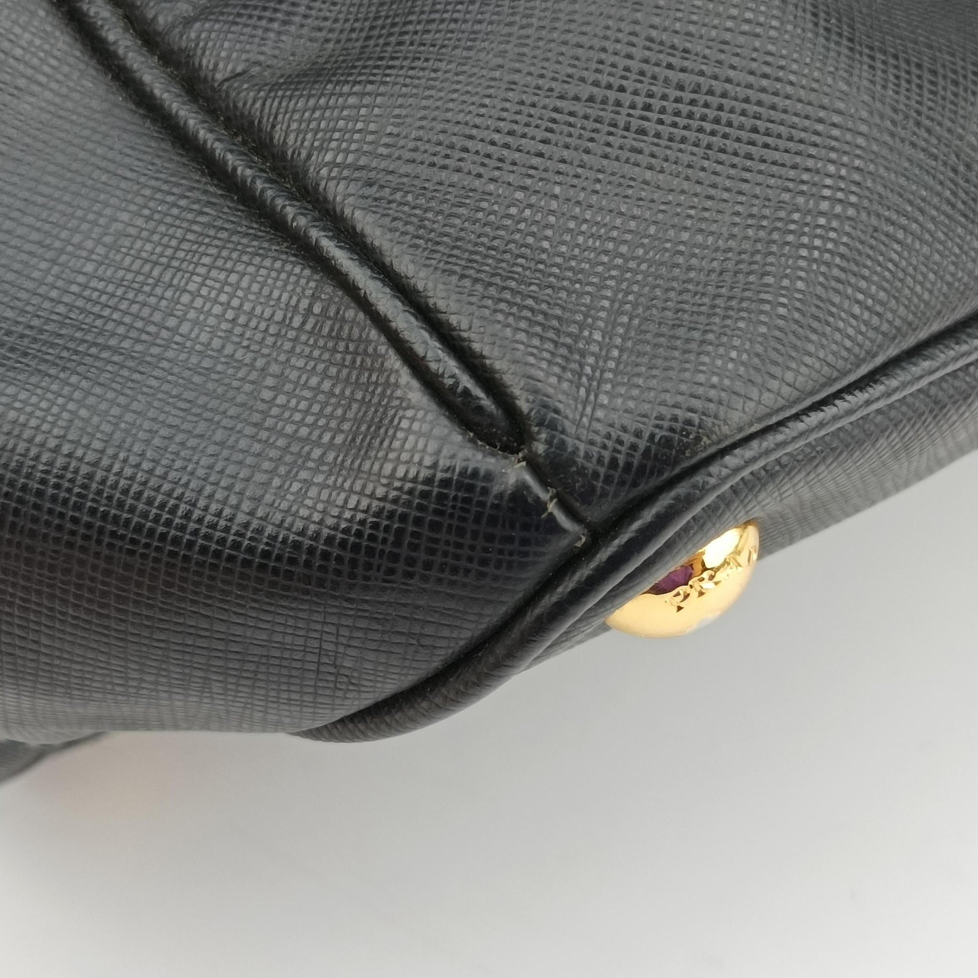 Pre-owned Prada Galleria Black SAFFIANO Leather 1BA274 handbag | stylenewstar