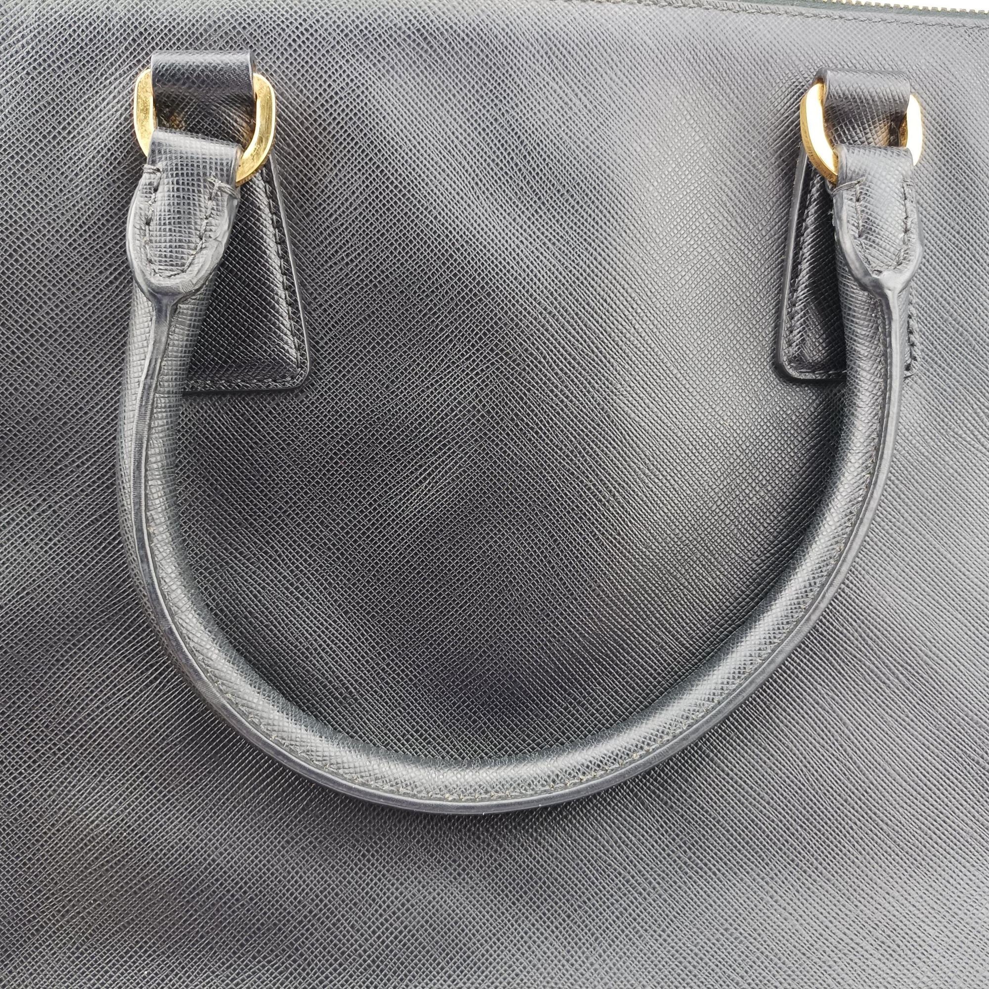 Pre-owned Prada Galleria Black SAFFIANO Leather 1BA274 handbag | stylenewstar
