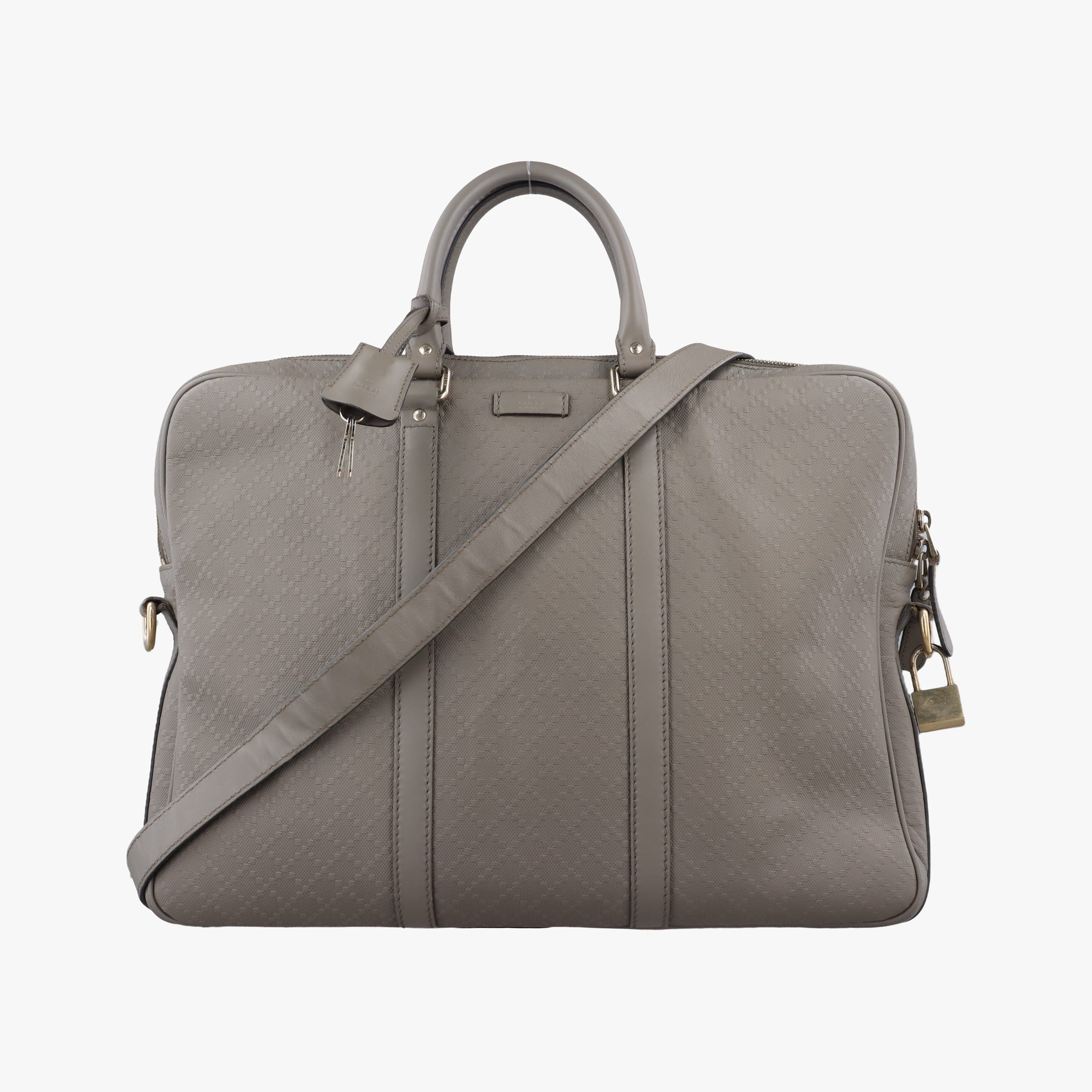 Pre-owned Gucci Diamante Grey leather 208463 shoulderbag | stylenewstar