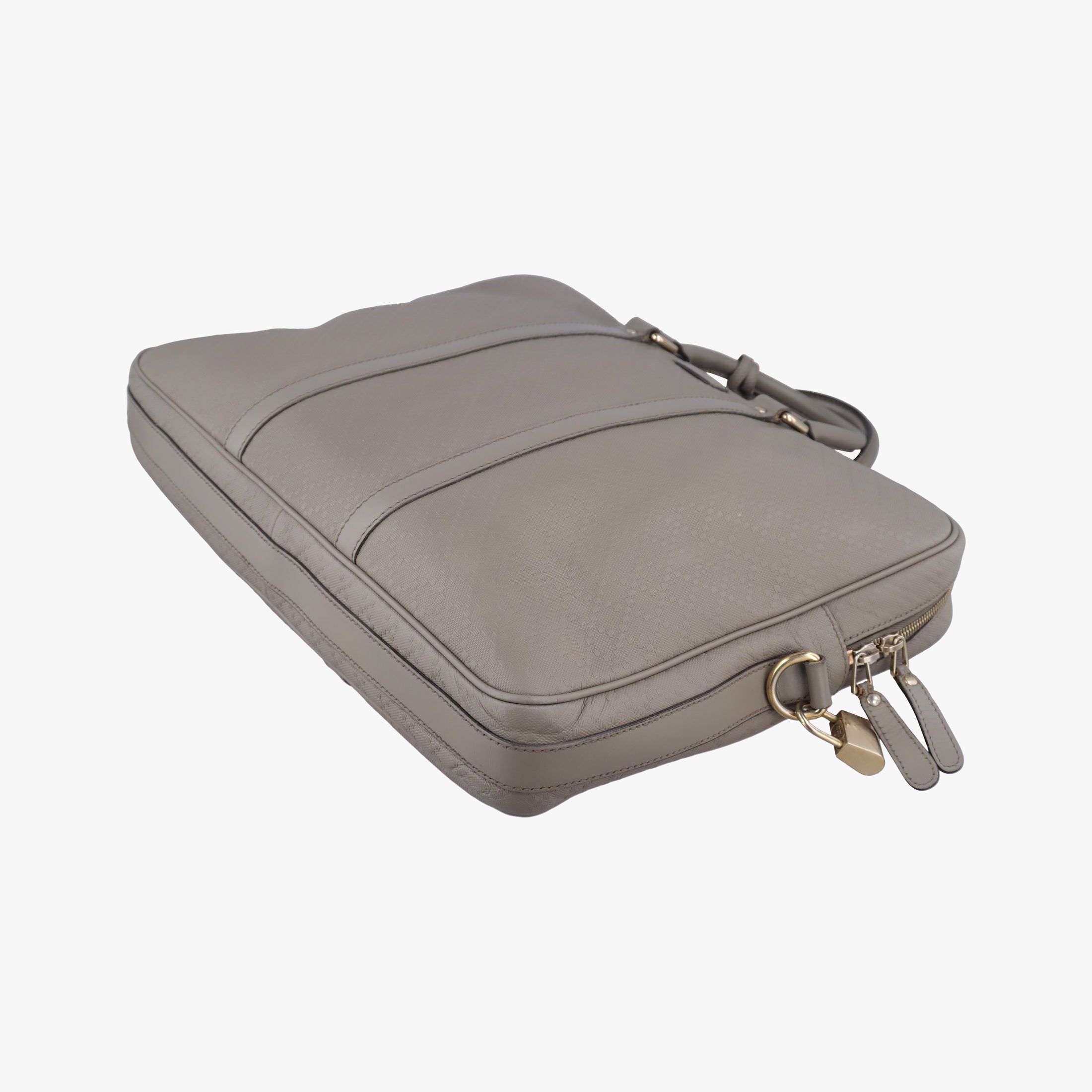 Pre-owned Gucci Diamante Grey leather 208463 shoulderbag | stylenewstar