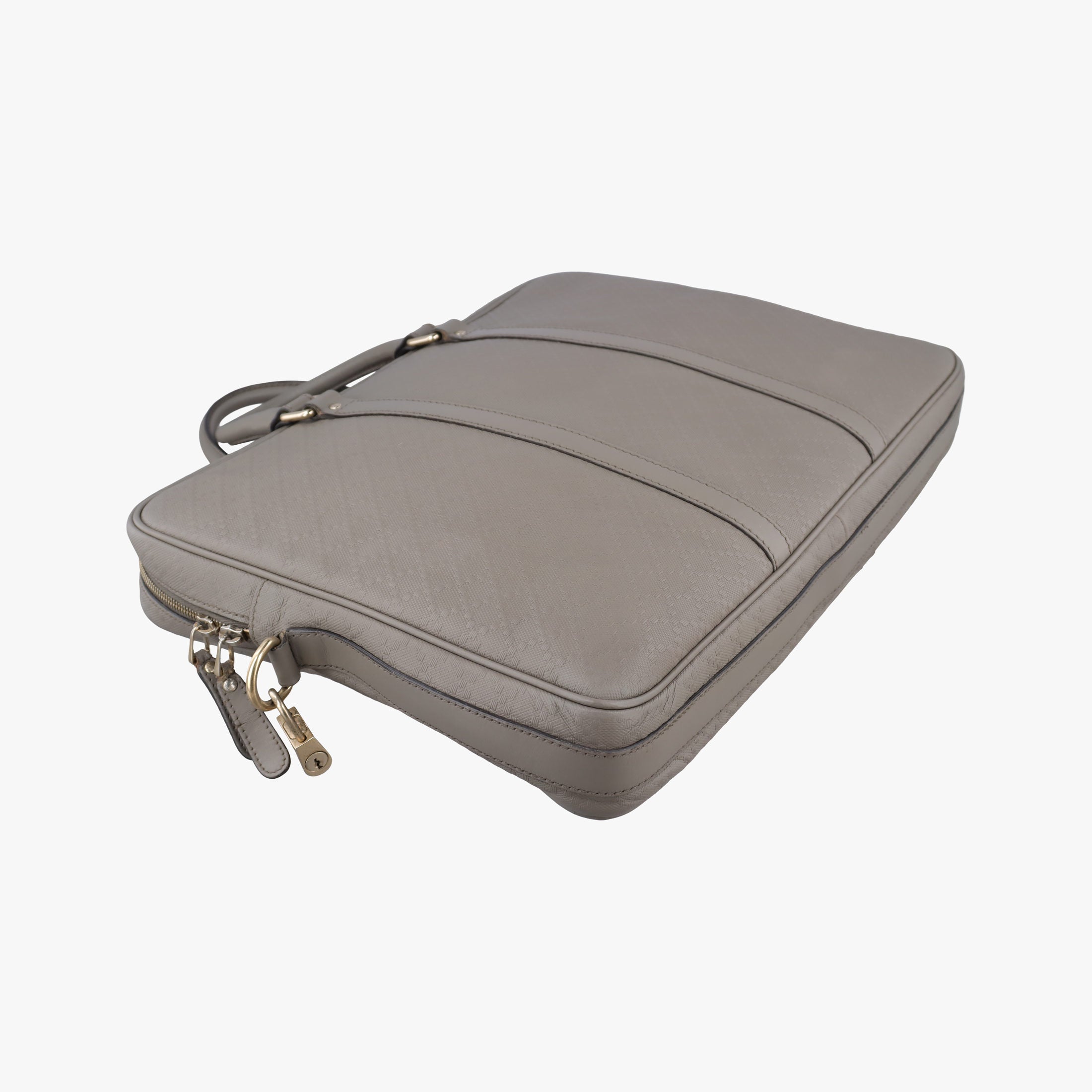 Pre-owned Gucci Diamante Grey leather 208463 shoulderbag | stylenewstar