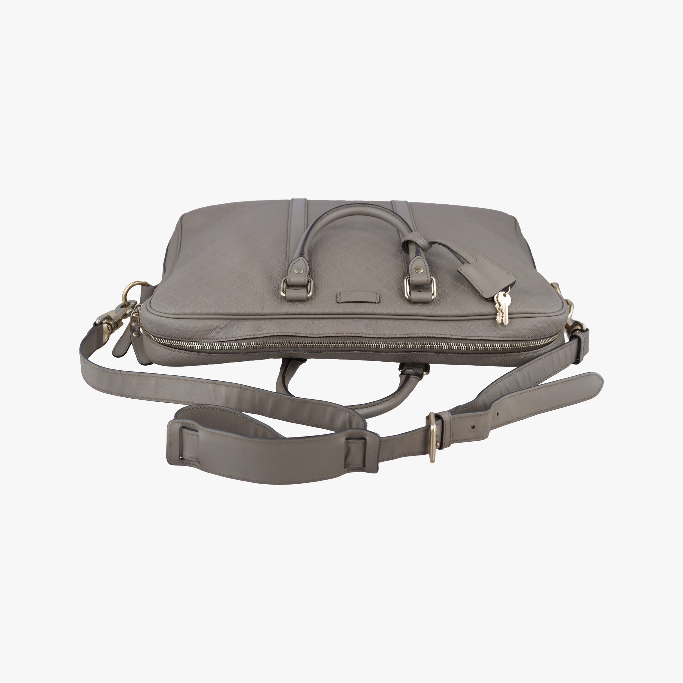 Pre-owned Gucci Diamante Grey leather 208463 shoulderbag | stylenewstar