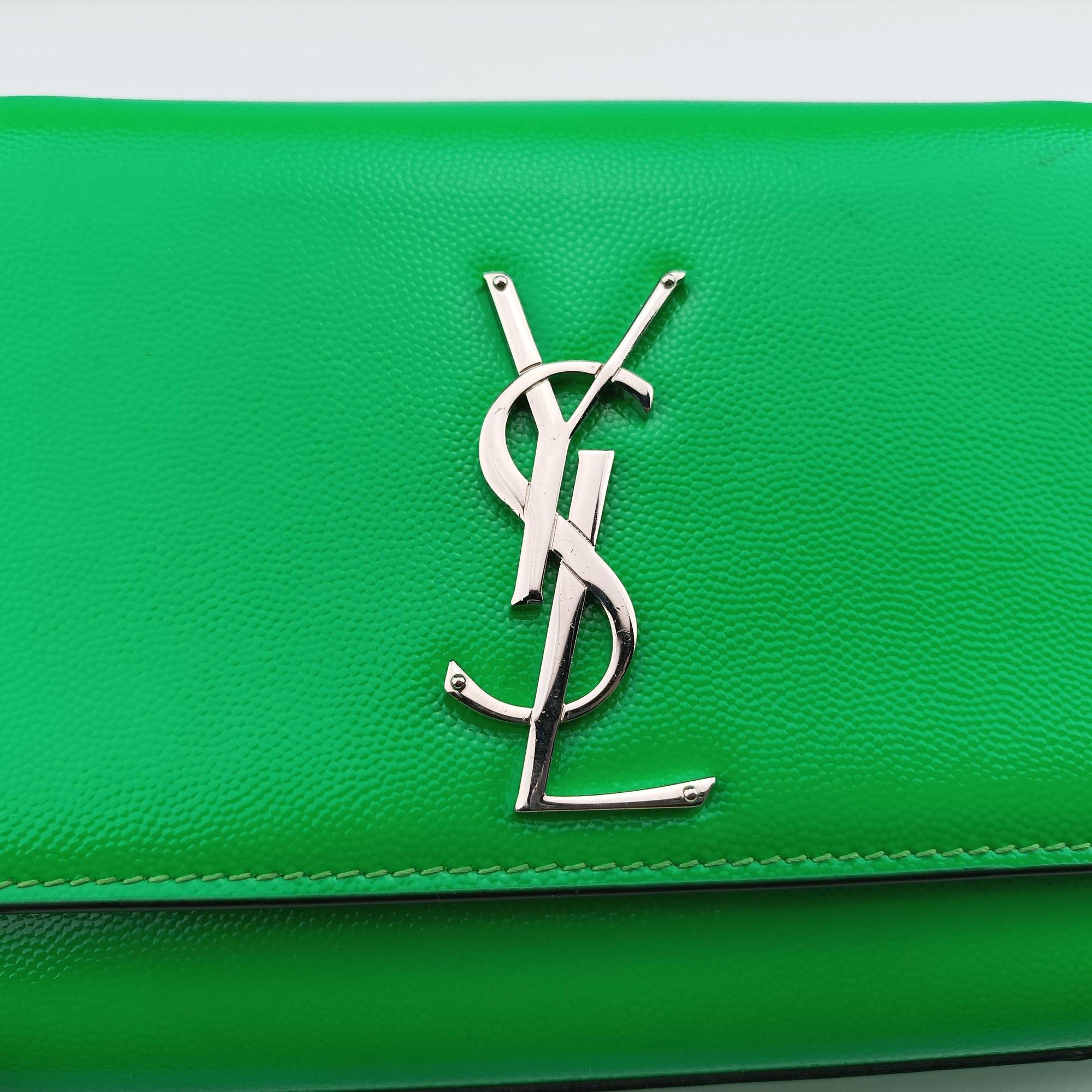 Vintage Yves Saint Laurent KATE Green Patent Leather 469390 shoulderbag | stylenewstar